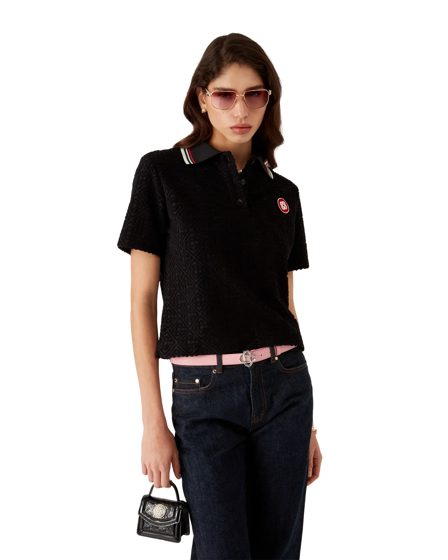 Monogram Jacquard Towelling Polo Shirt | Casablanca Paris | Image 4
