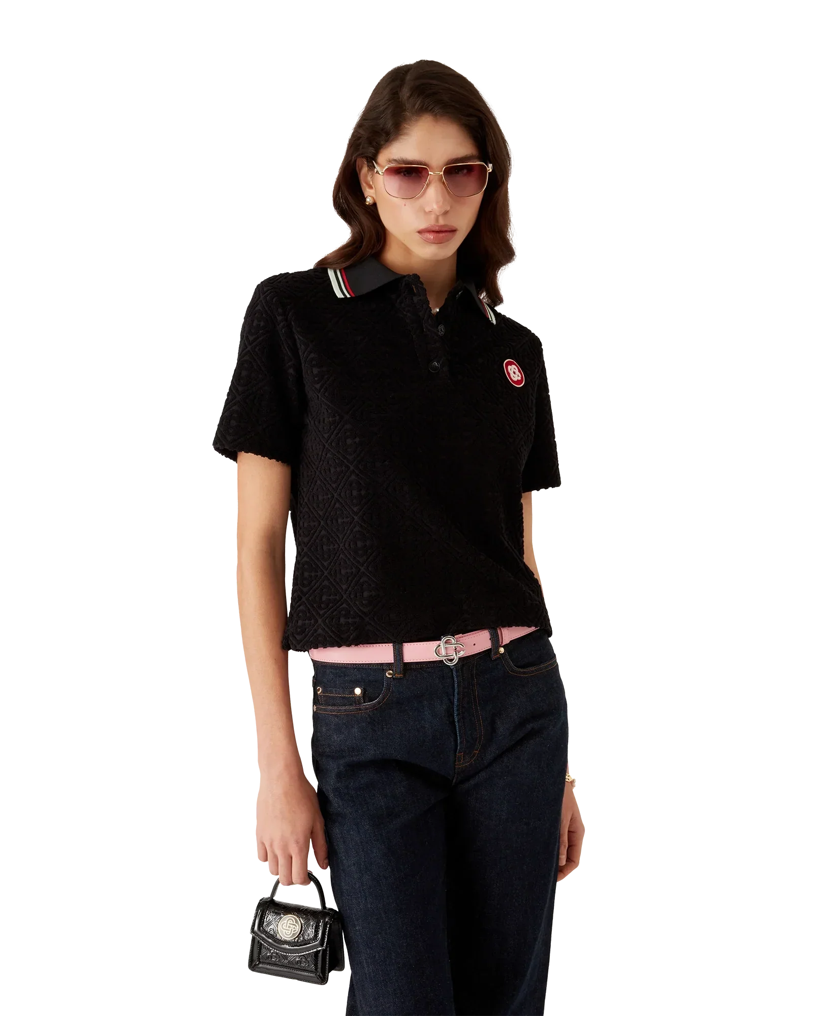Monogram Jacquard Towelling Polo Shirt | Casablanca Paris | Image 4