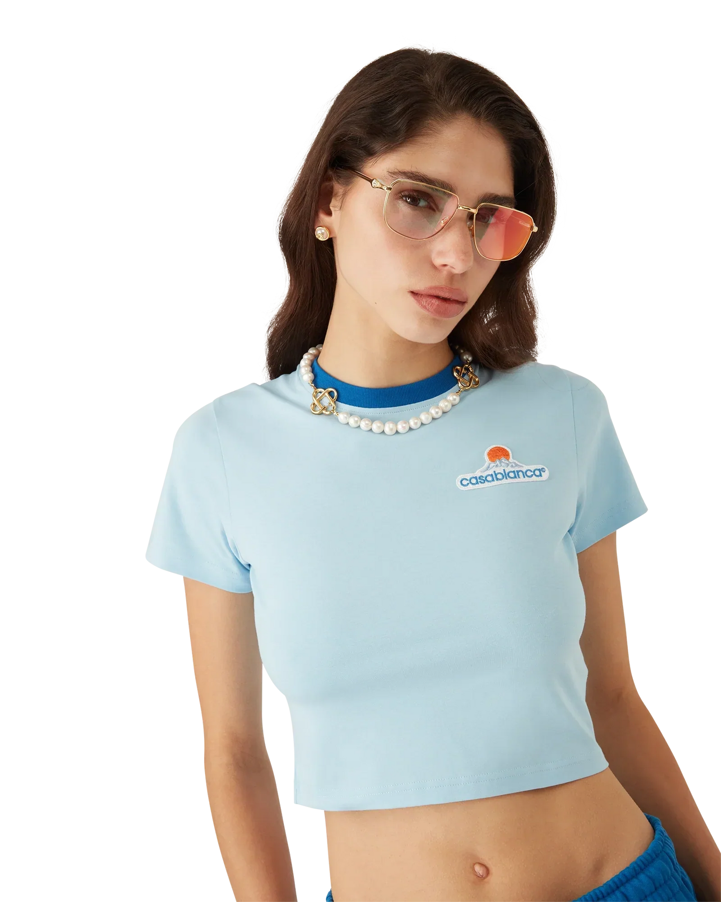 Montagne Cropped Short Sleeve T-Shirt | Casablanca Paris | Image 4