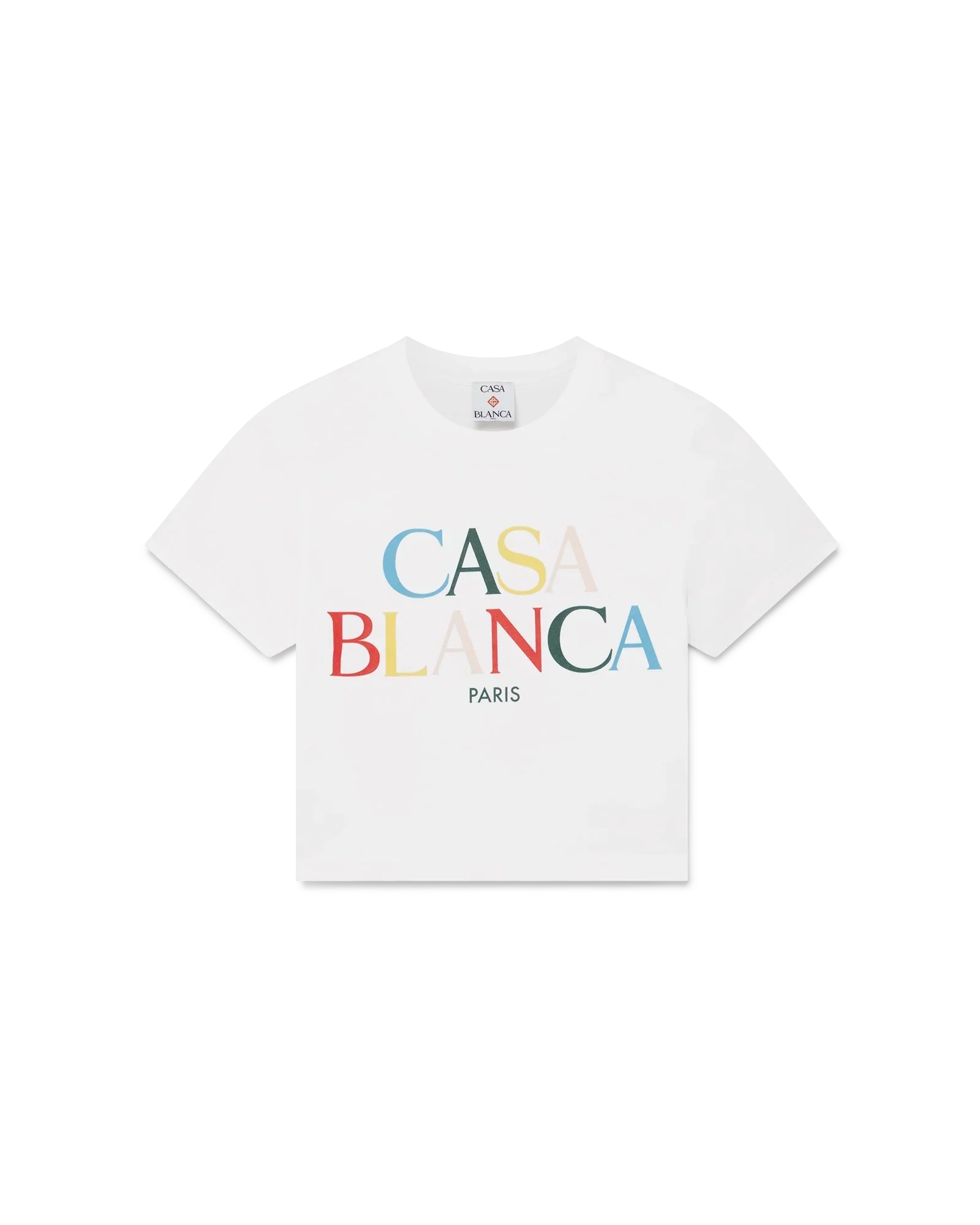 Stacked Logo Cropped Short Sleeve T-Shirt | Casablanca Paris | Image 1