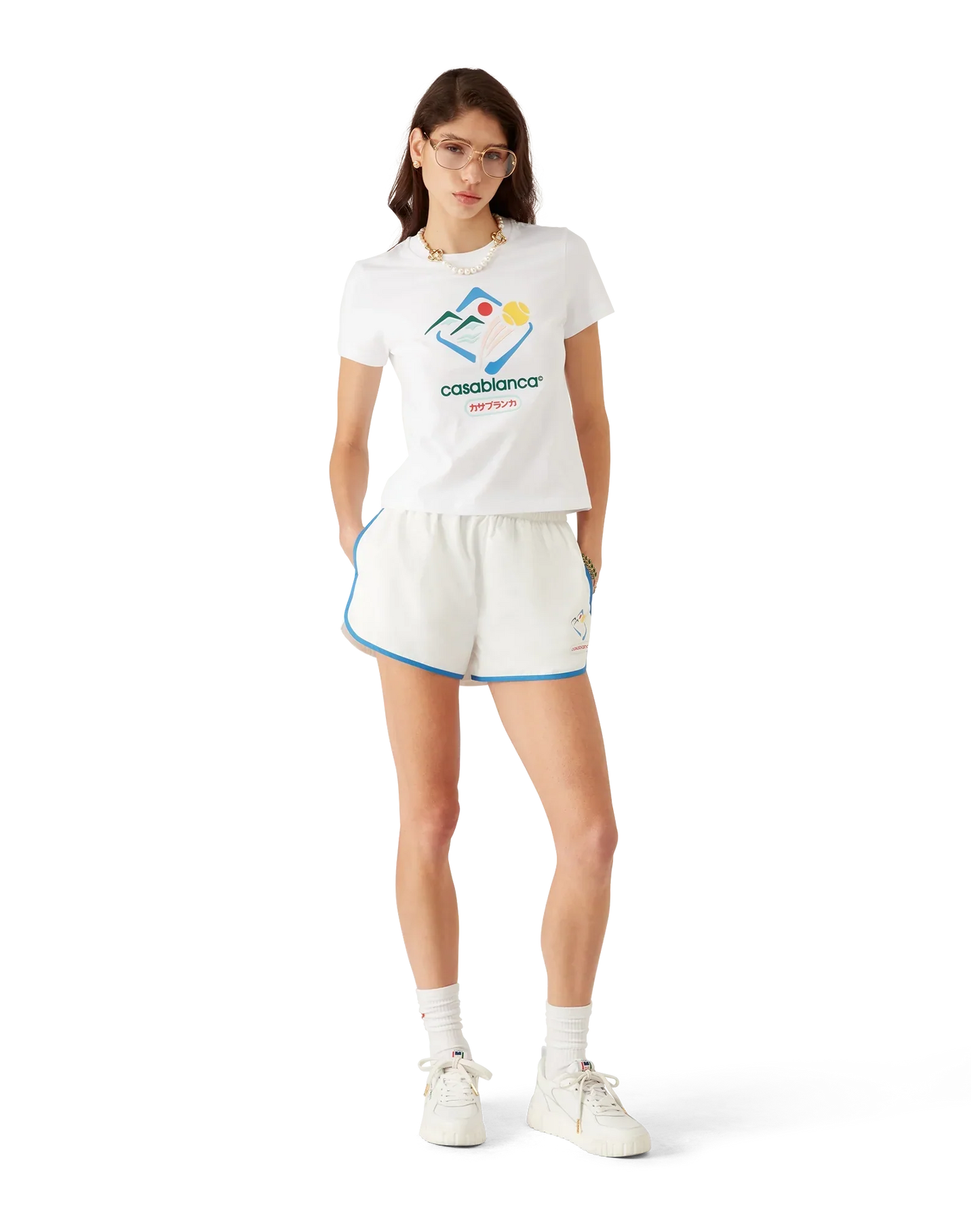Montagne Sportif Cropped Short Sleeve T-Shirt | Casablanca Paris | Image 2