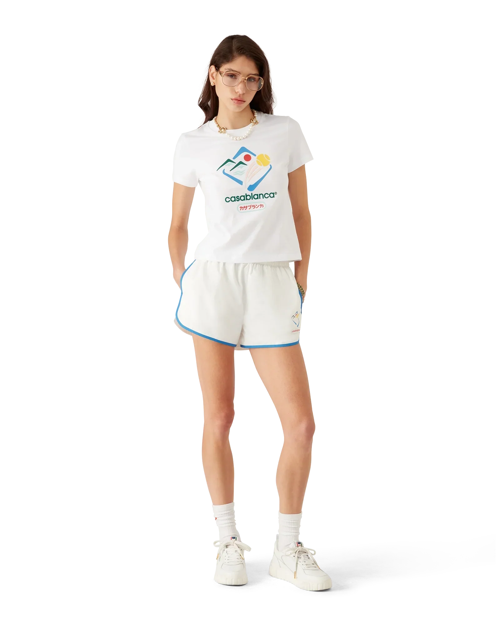 Montagne Sportif Cropped Short Sleeve T-Shirt | Casablanca Paris | Image 2