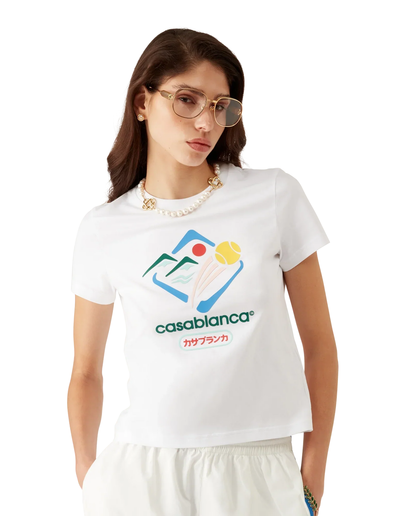 Montagne Sportif Cropped Short Sleeve T-Shirt | Casablanca Paris | Image 4