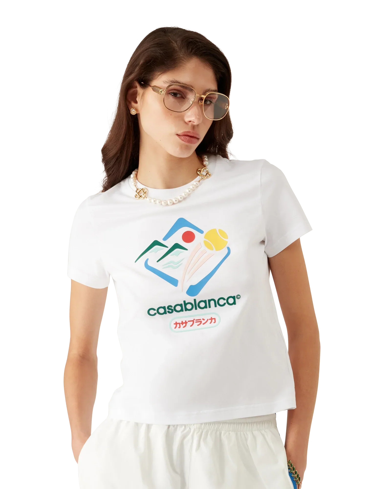 Montagne Sportif Cropped Short Sleeve T-Shirt | Casablanca Paris | Image 4