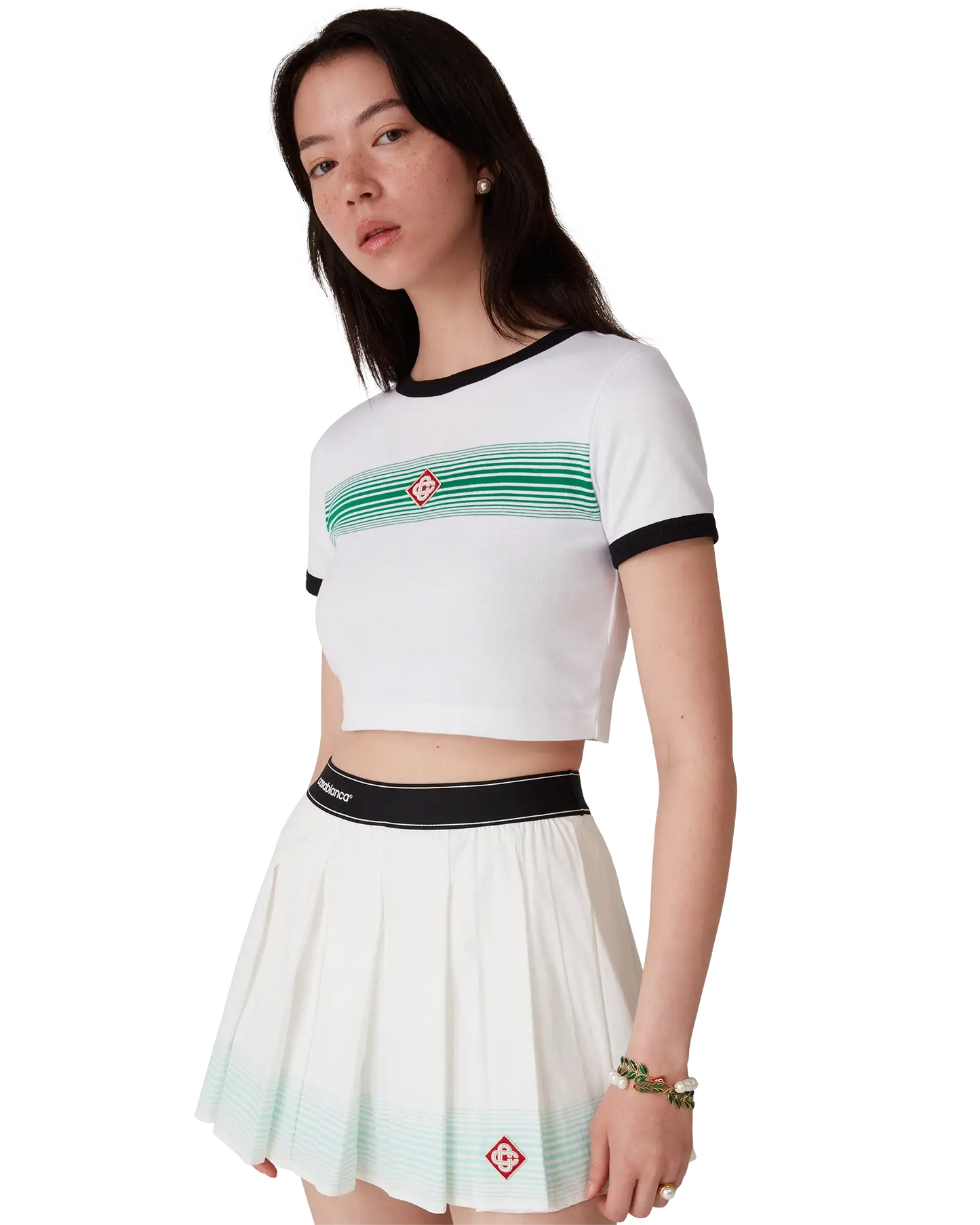 Gradient Stripe Ringer Short Sleeve T-Shirt | Casablanca Paris | Image 5