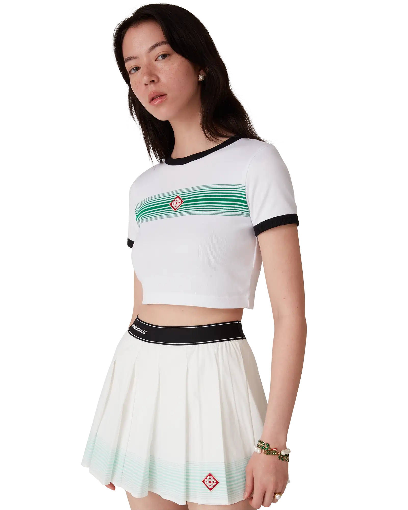 Gradient Stripe Ringer Short Sleeve T-Shirt | Casablanca Paris | Image 5