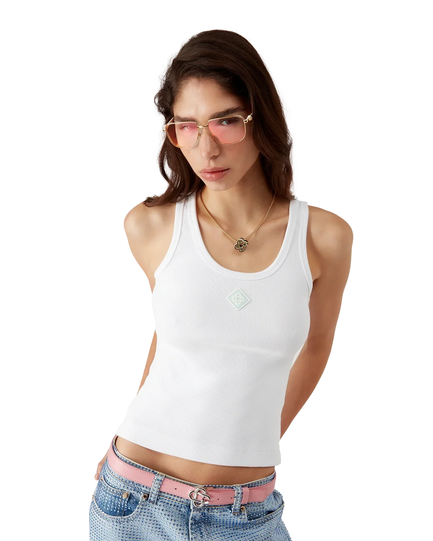 Ribbed Jersey Tank Top | Casablanca Paris | Image 4
