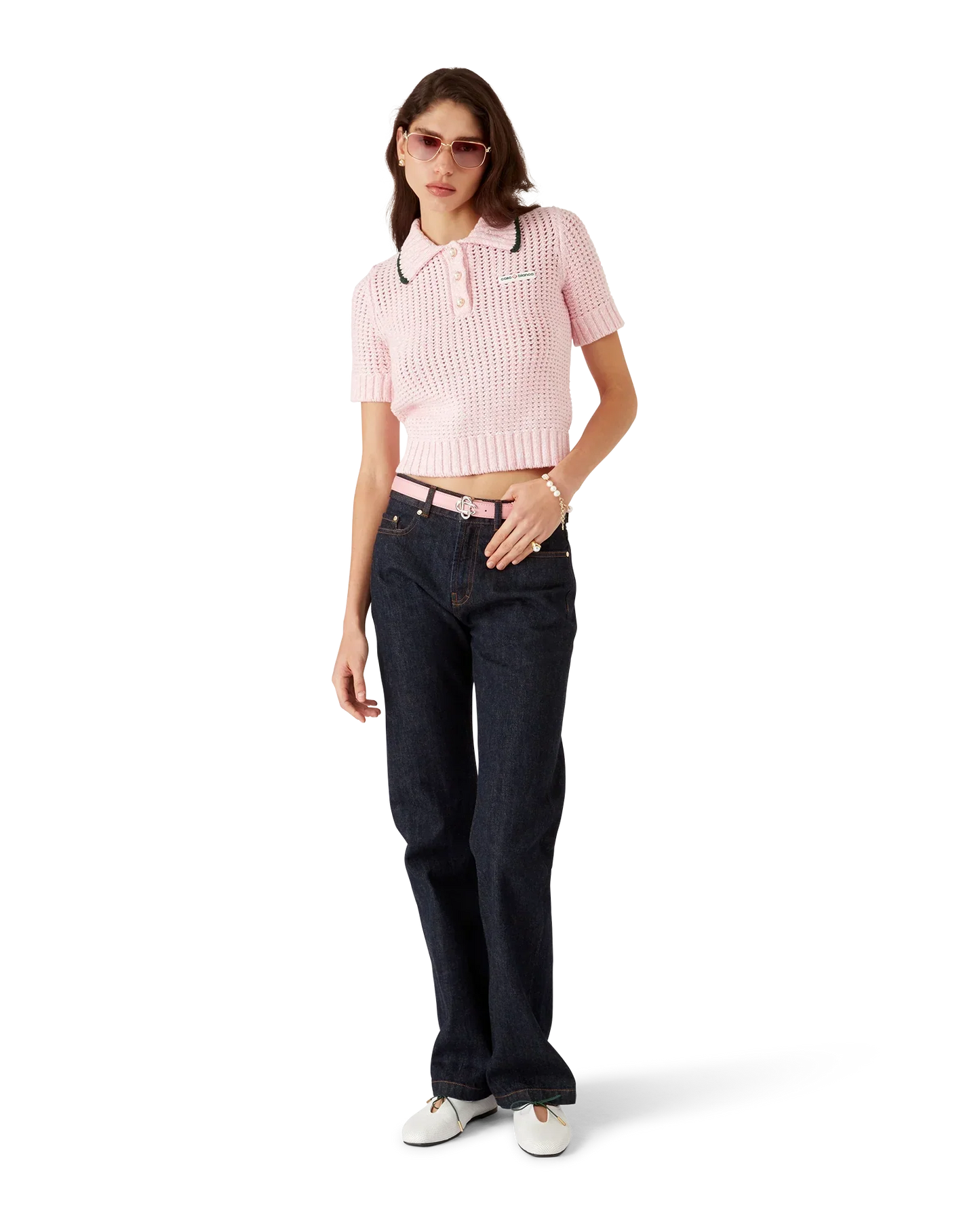 Cotton Mouliné Polo Shirt | Casablanca Paris | Image 2