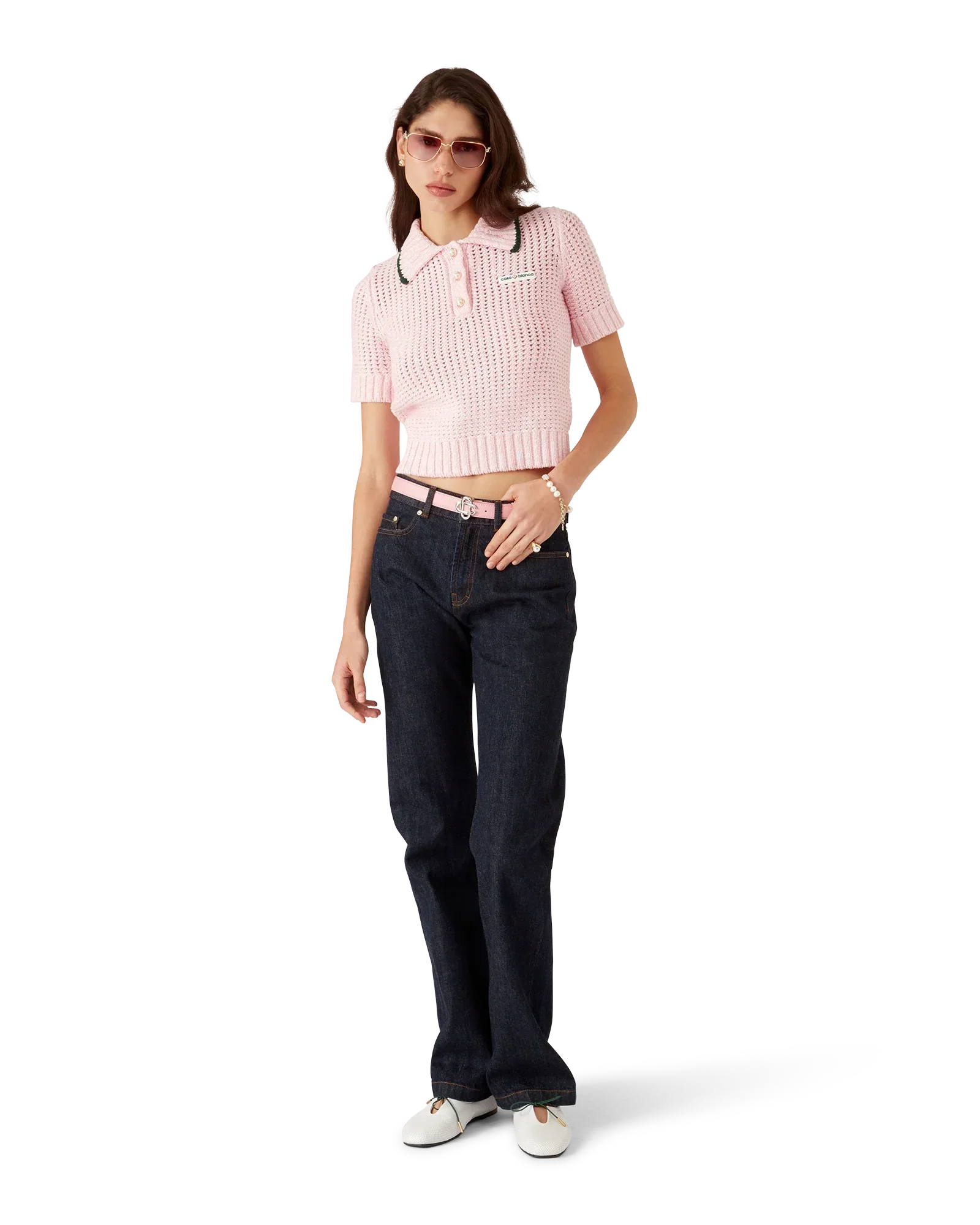 Cotton Mouliné Polo Shirt | Casablanca Paris | Image 2