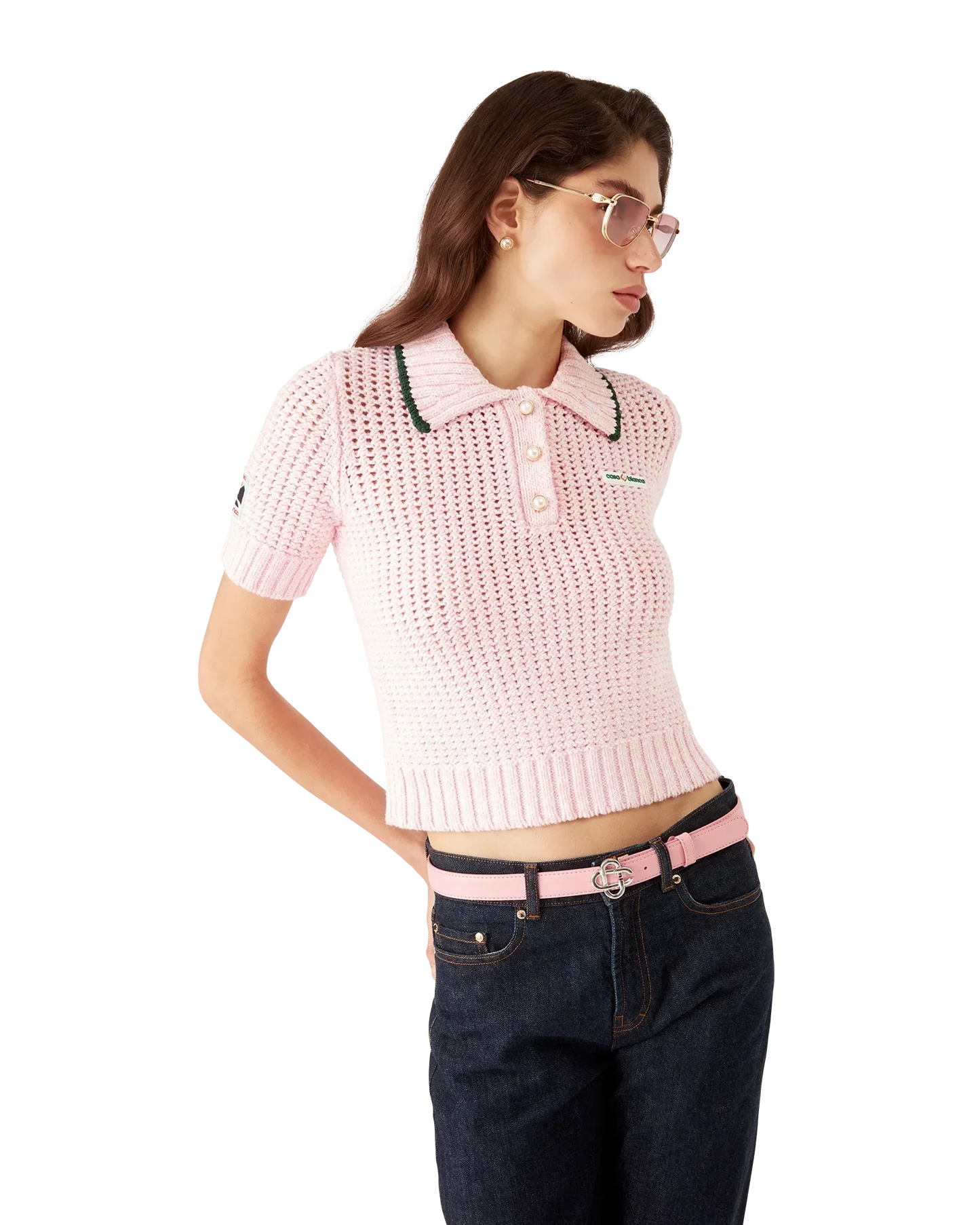 Cotton Mouliné Polo Shirt | Casablanca Paris | Image 4