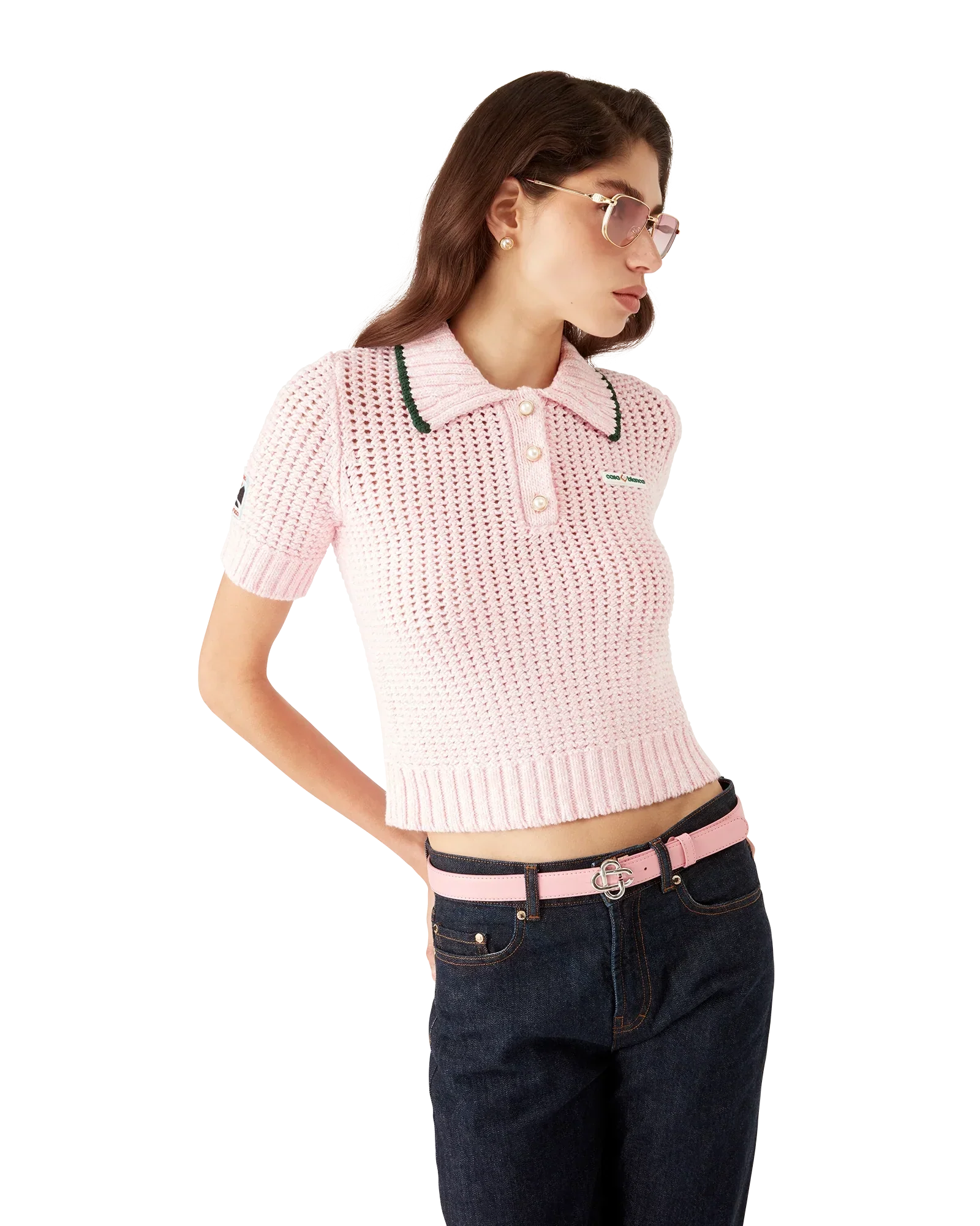 Cotton Mouliné Polo Shirt | Casablanca Paris | Image 4