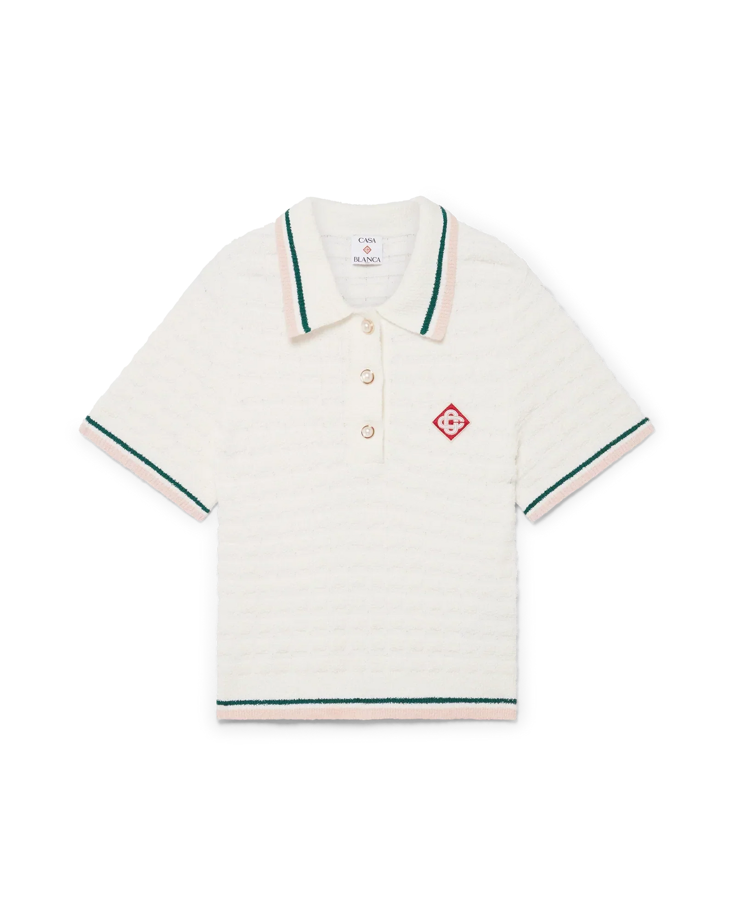 Cotton Bouclé Polo Shirt | Casablanca Paris | Image 1