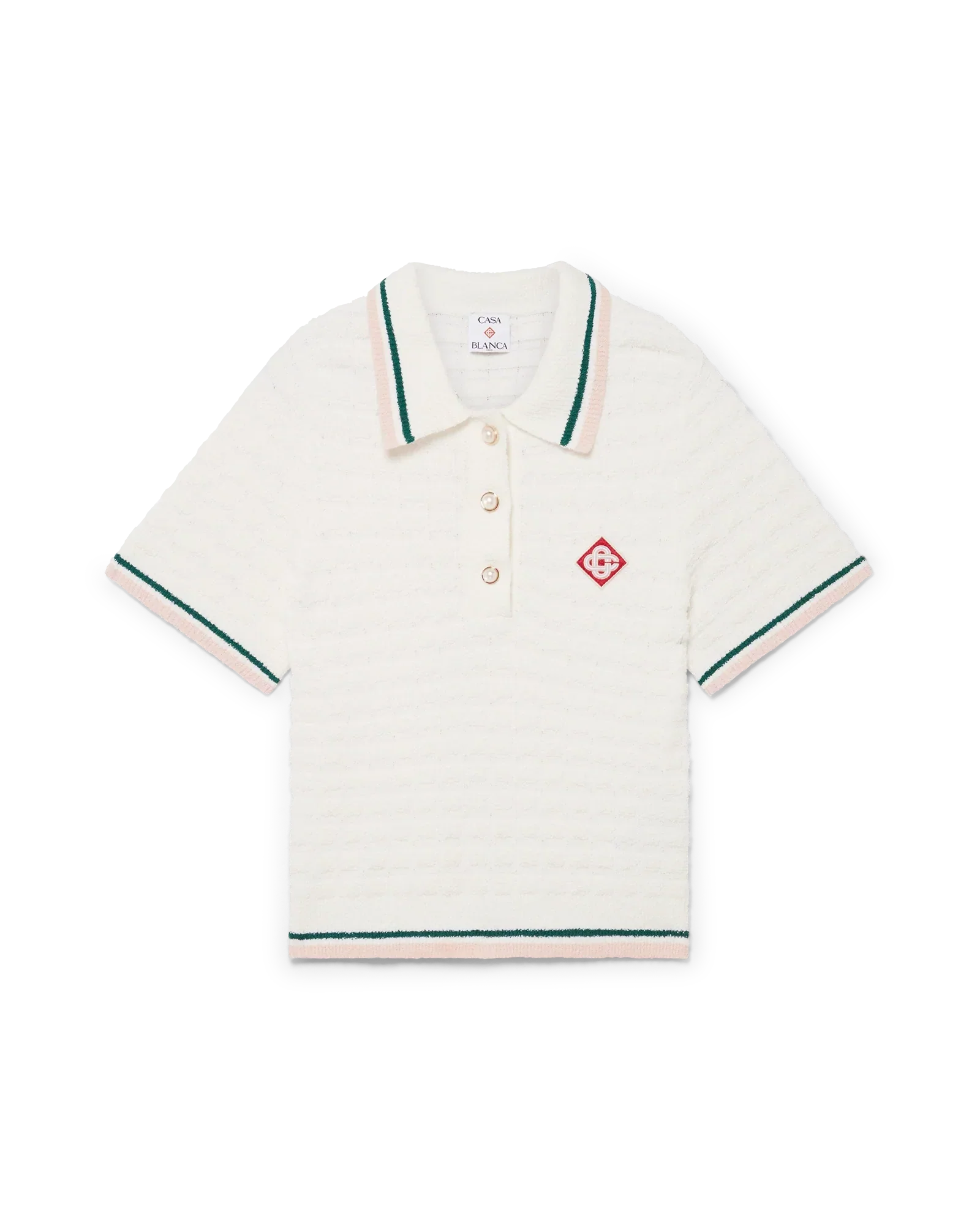 Cotton Bouclé Polo Shirt | Casablanca Paris | Image 1
