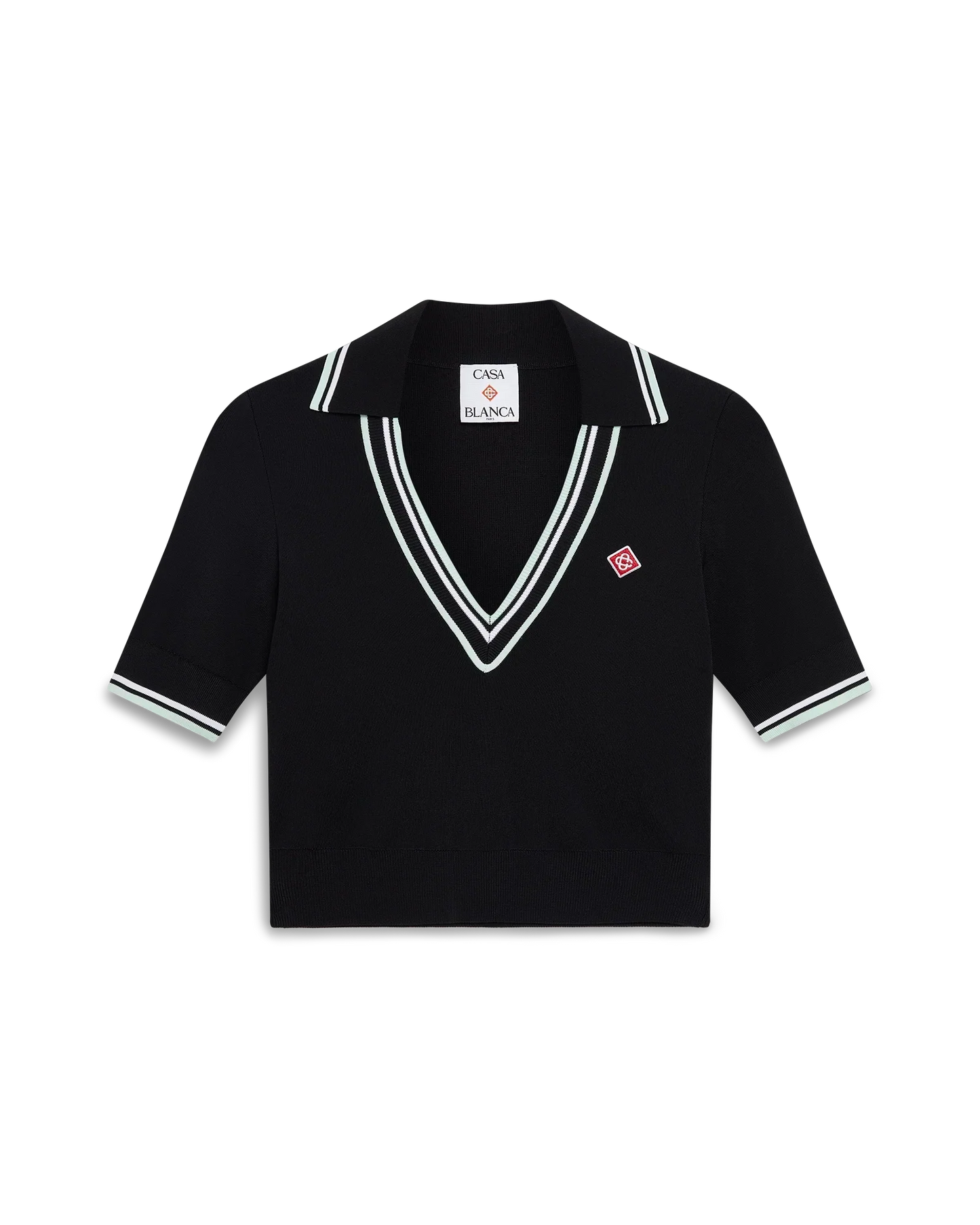 Viscose V-Neck Polo Shirt | Casablanca Paris | Image 1