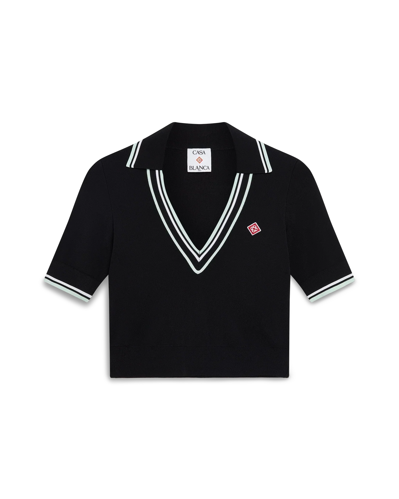 Viscose V-Neck Polo Shirt | Casablanca Paris | Image 1