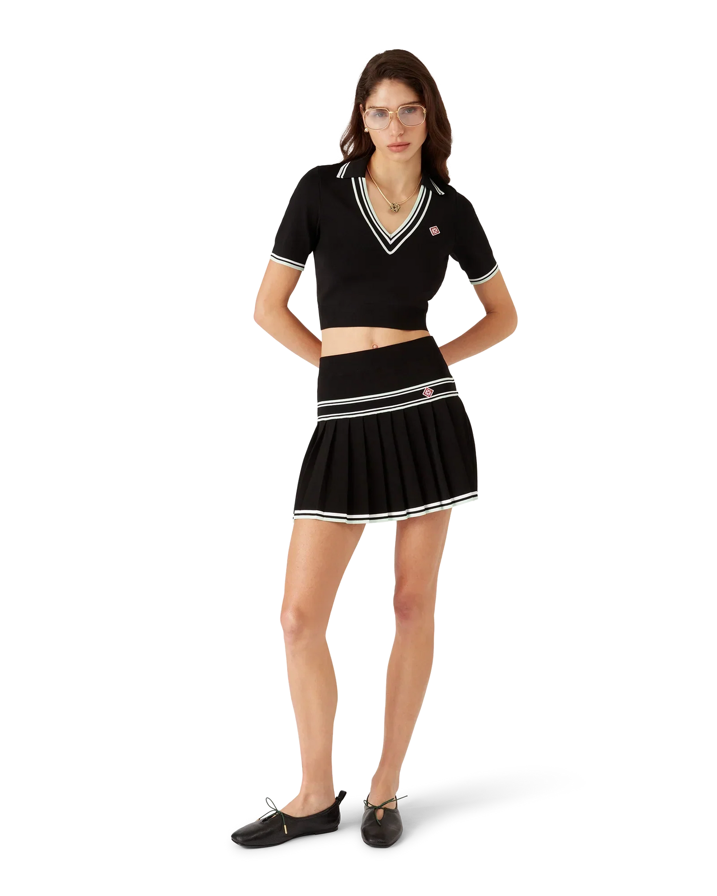 Viscose V-Neck Polo Shirt | Casablanca Paris | Image 2