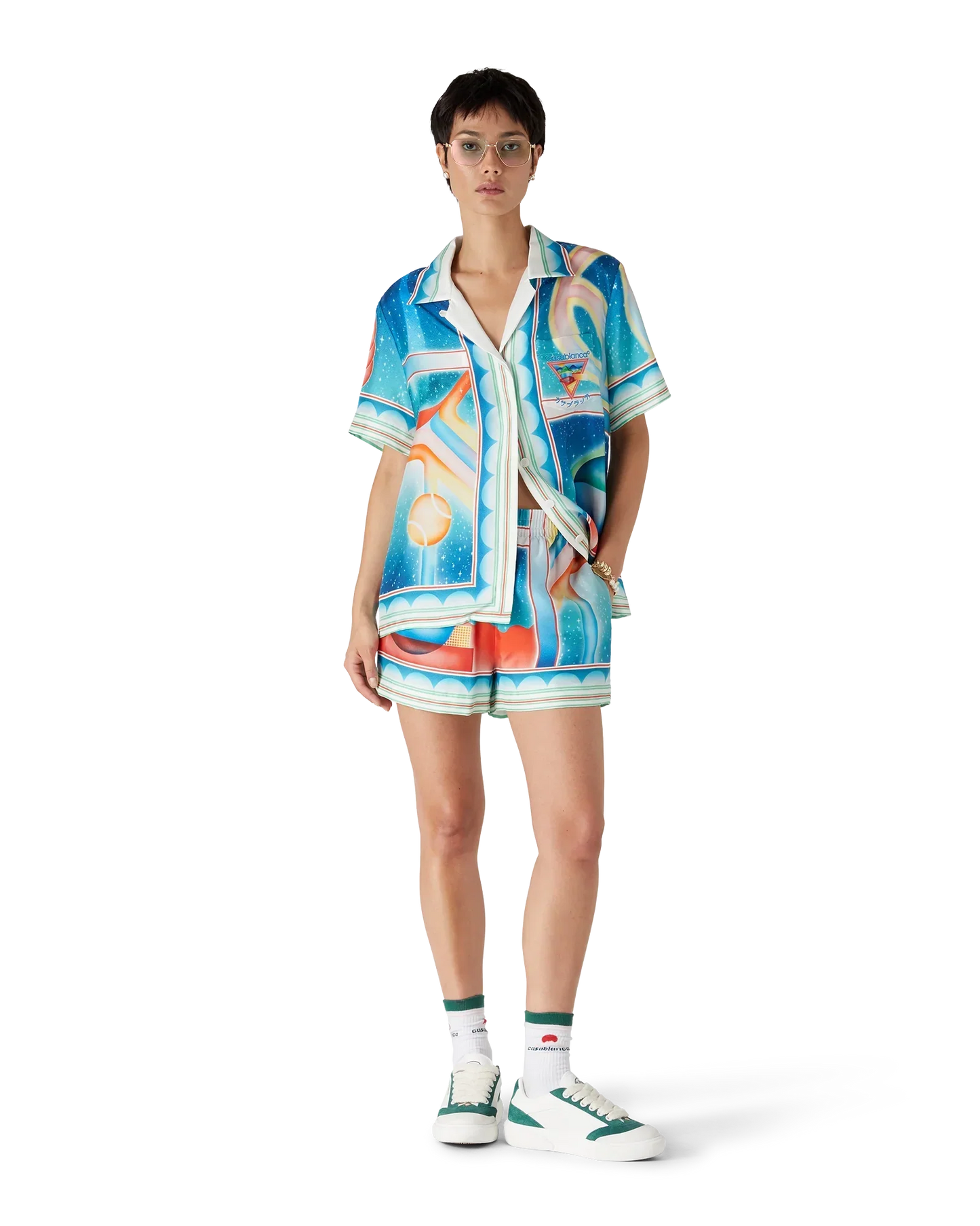 Galaxy Court Silk Shorts | Casablanca Paris | Image 2