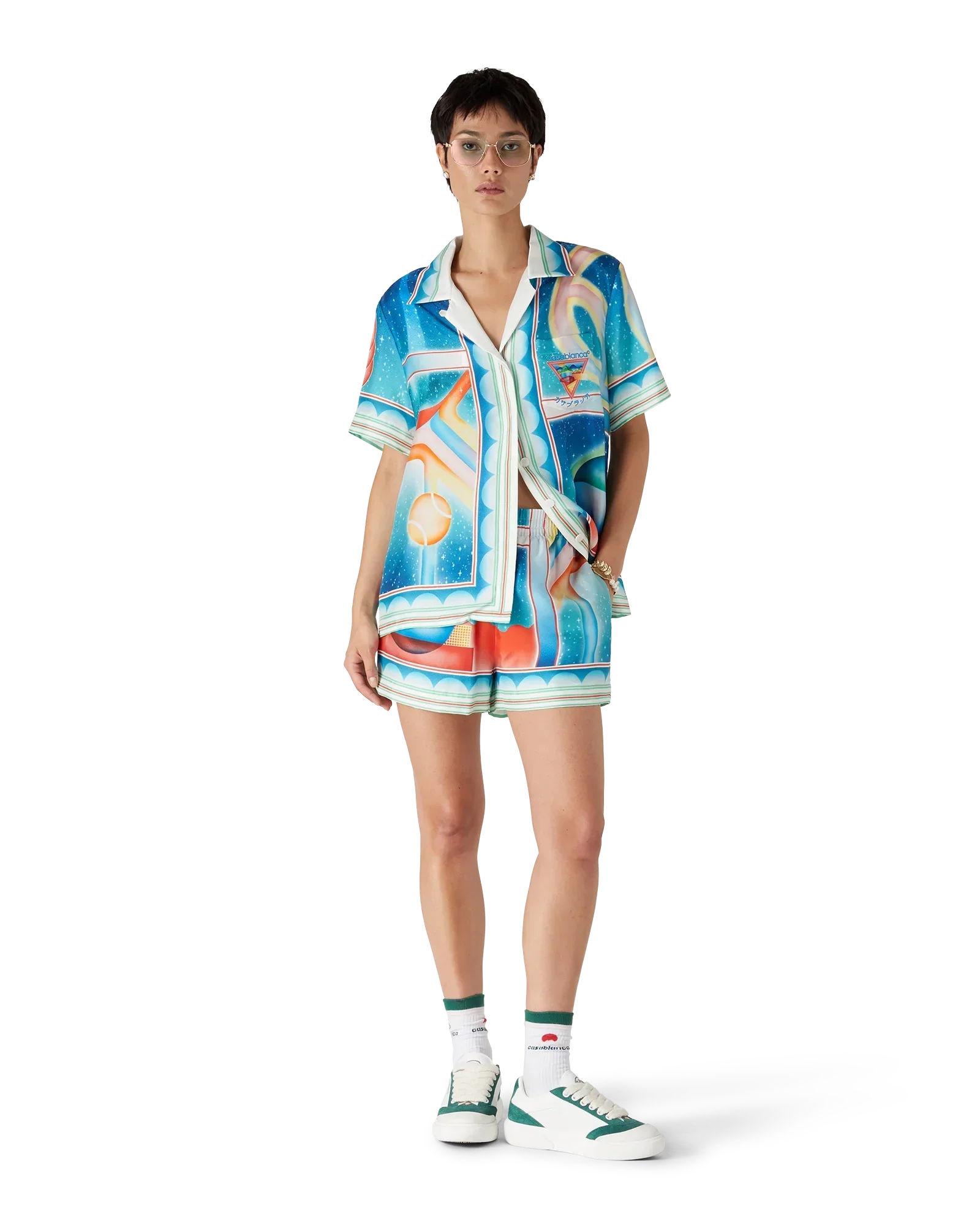 Galaxy Court Silk Shorts | Casablanca Paris | Image 2