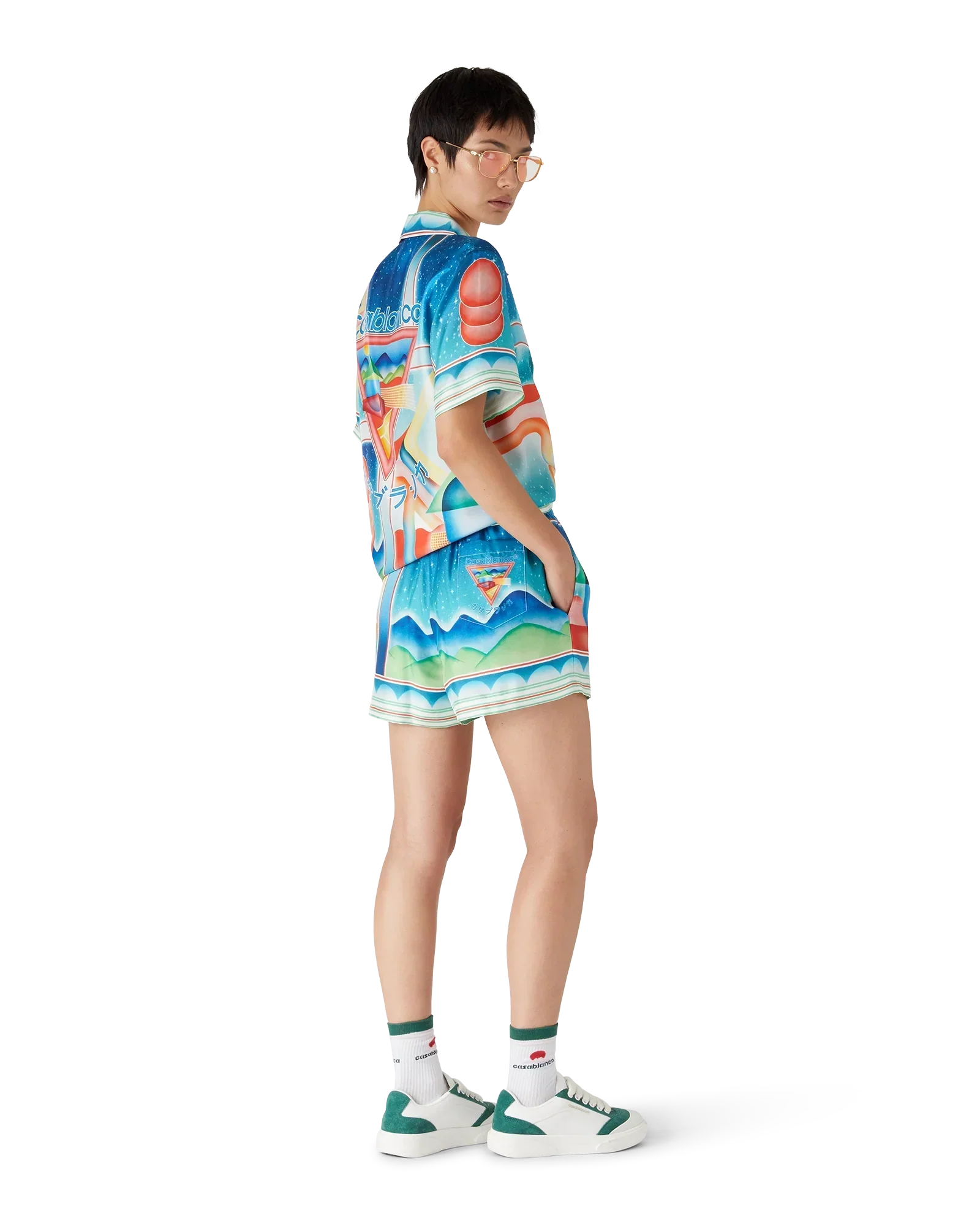 Galaxy Court Silk Shorts | Casablanca Paris | Image 3