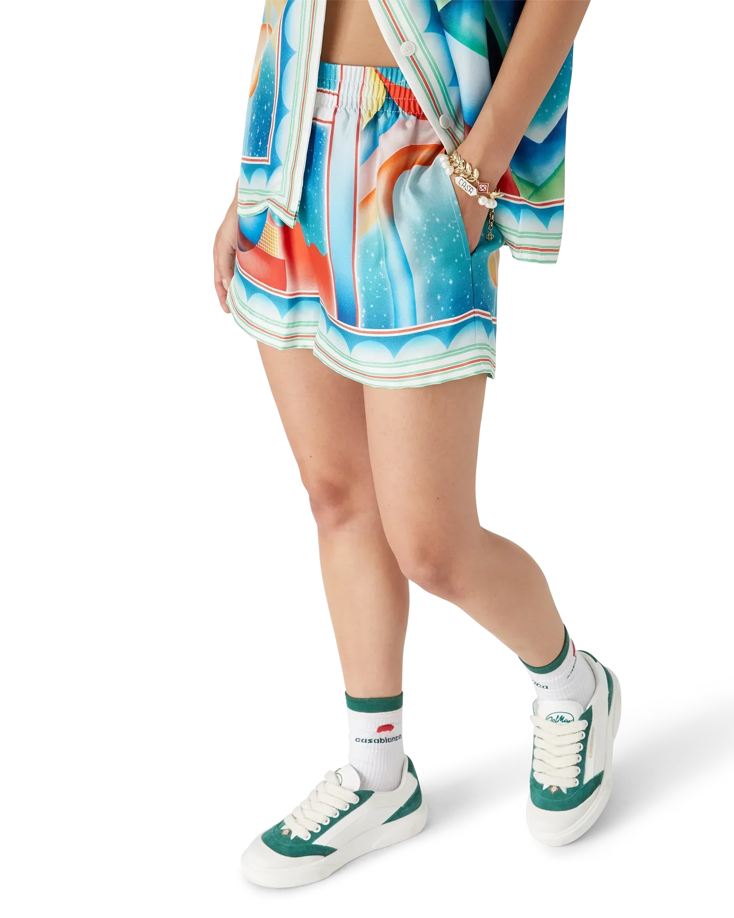 Galaxy Court Silk Shorts | Casablanca Paris | Image 4