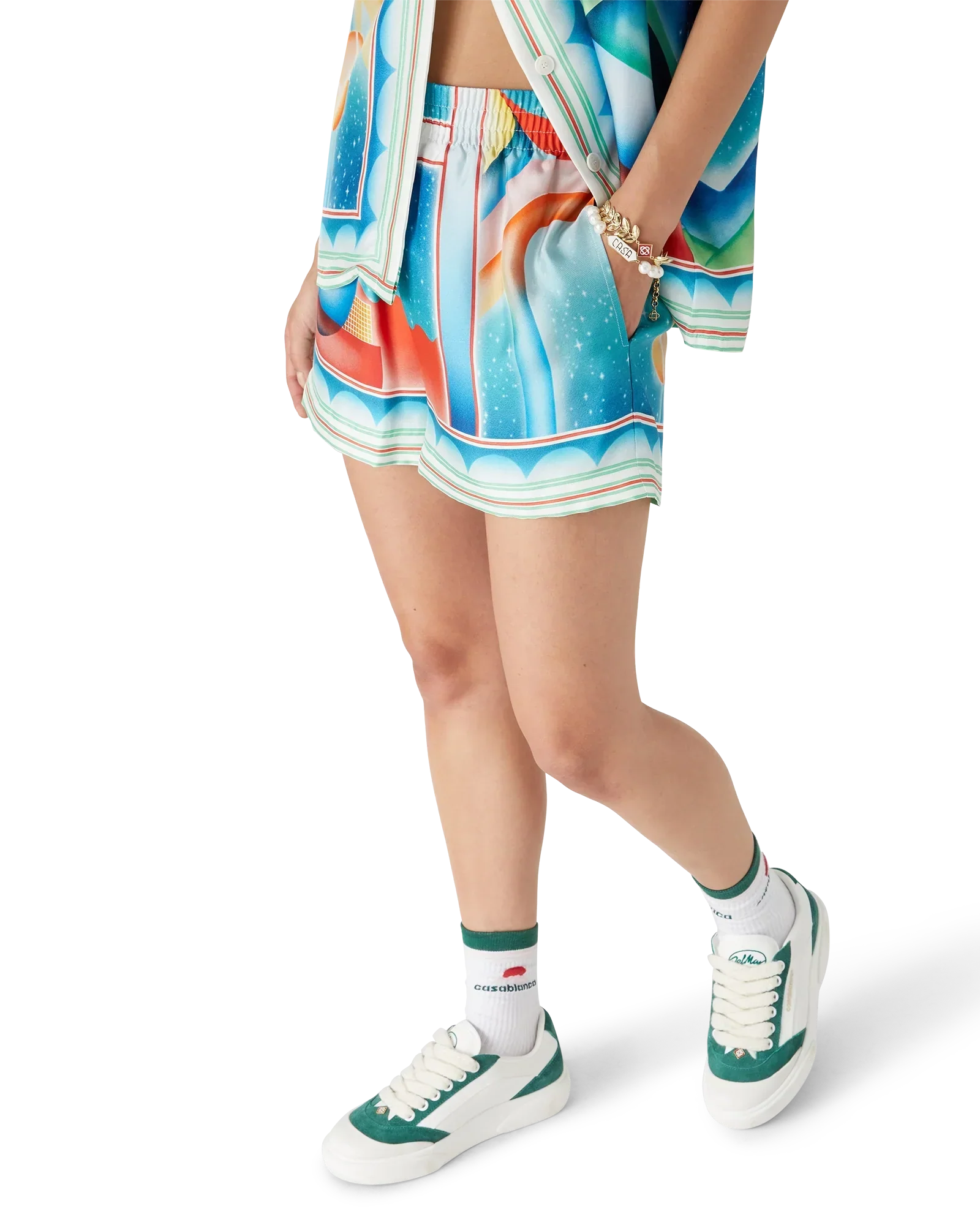 Galaxy Court Silk Shorts | Casablanca Paris | Image 4