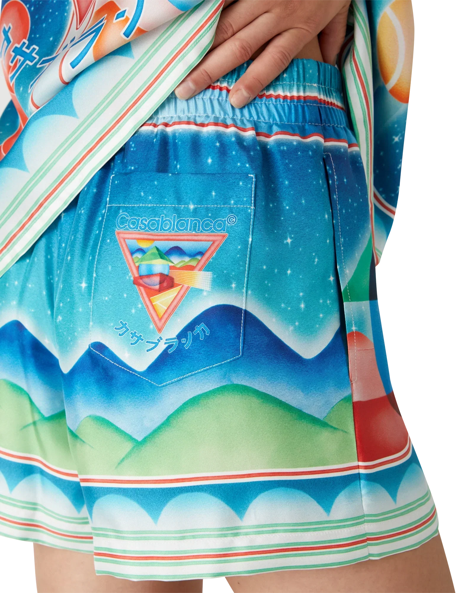 Galaxy Court Silk Shorts | Casablanca Paris | Image 5