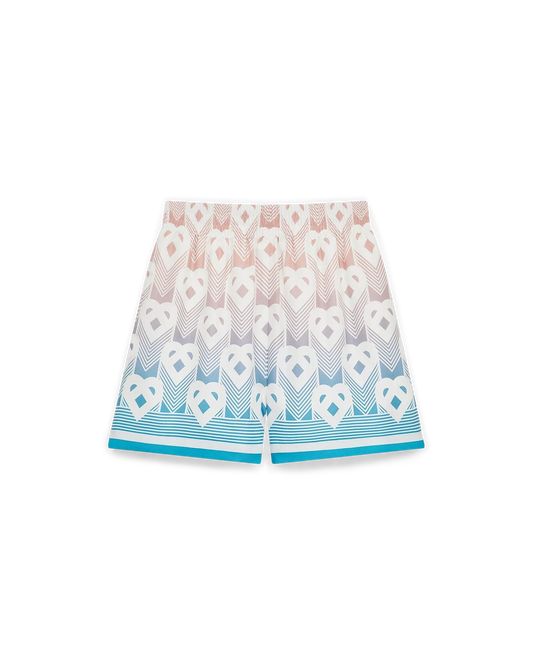 Gradient Heart Monogram Silk Shorts | Casablanca Paris | Image 1