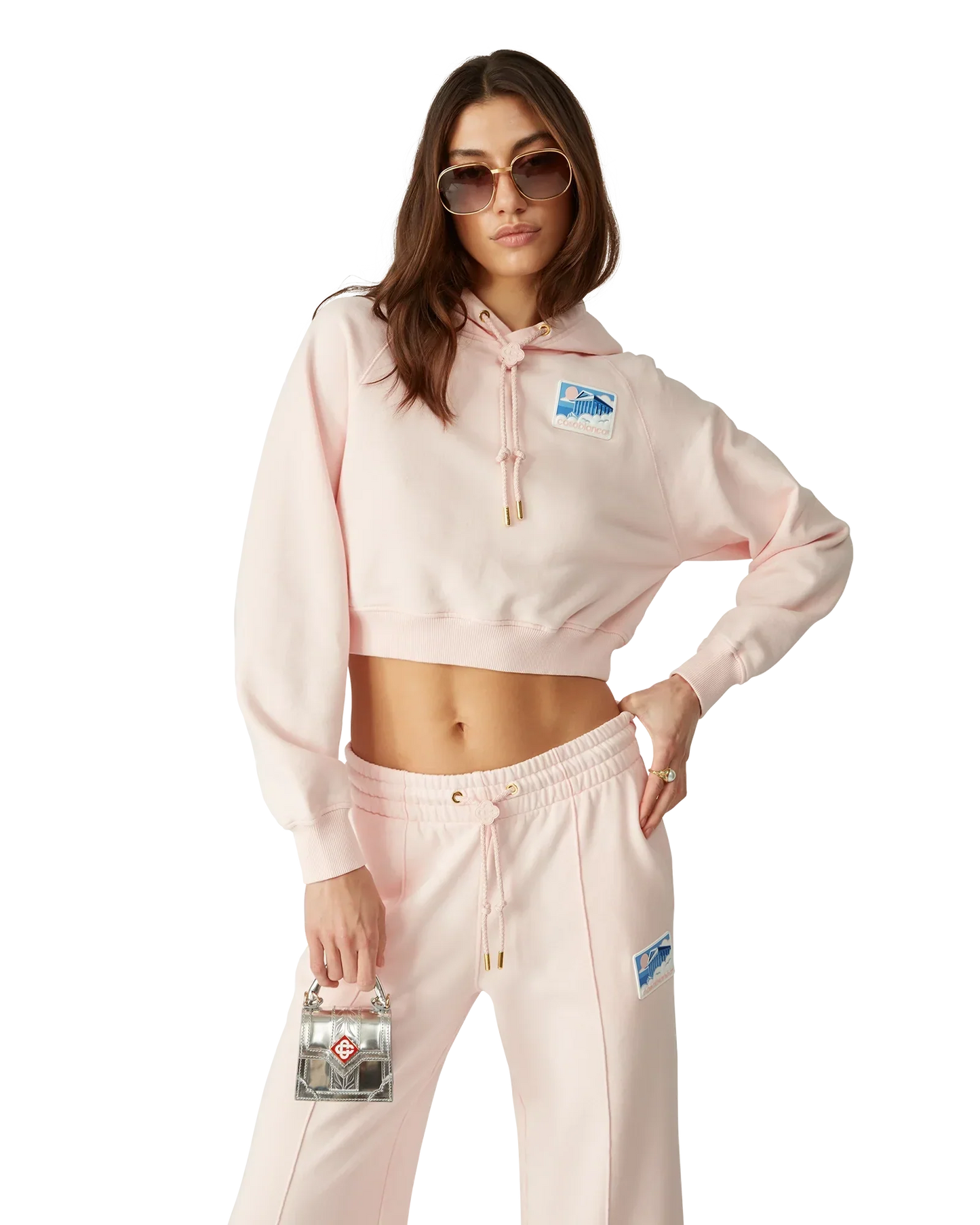 Greek Temple Cropped Hooded Sweatshirt | Casablanca Paris | Image 4