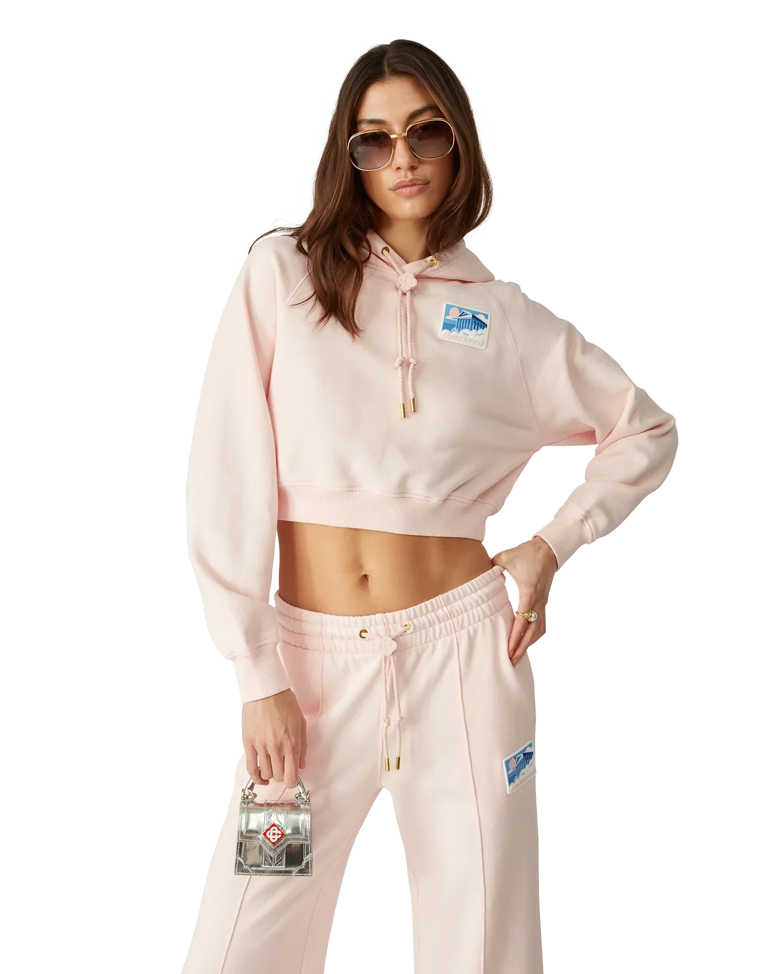 Greek Temple Cropped Hooded Sweatshirt | Casablanca Paris | Image 4