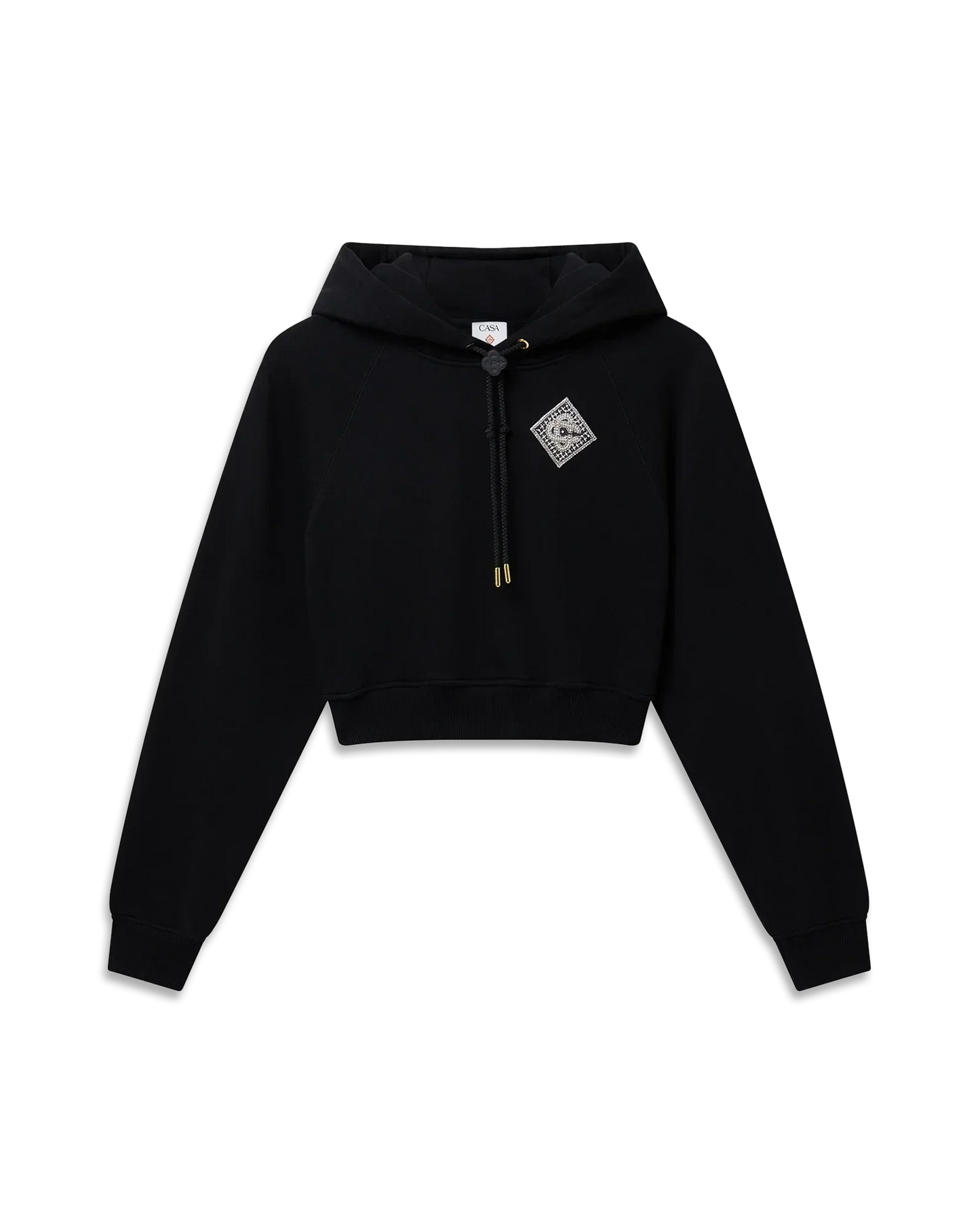 Pearl Diamond Cropped Hooded Sweatshirt | Casablanca Paris | Image 1