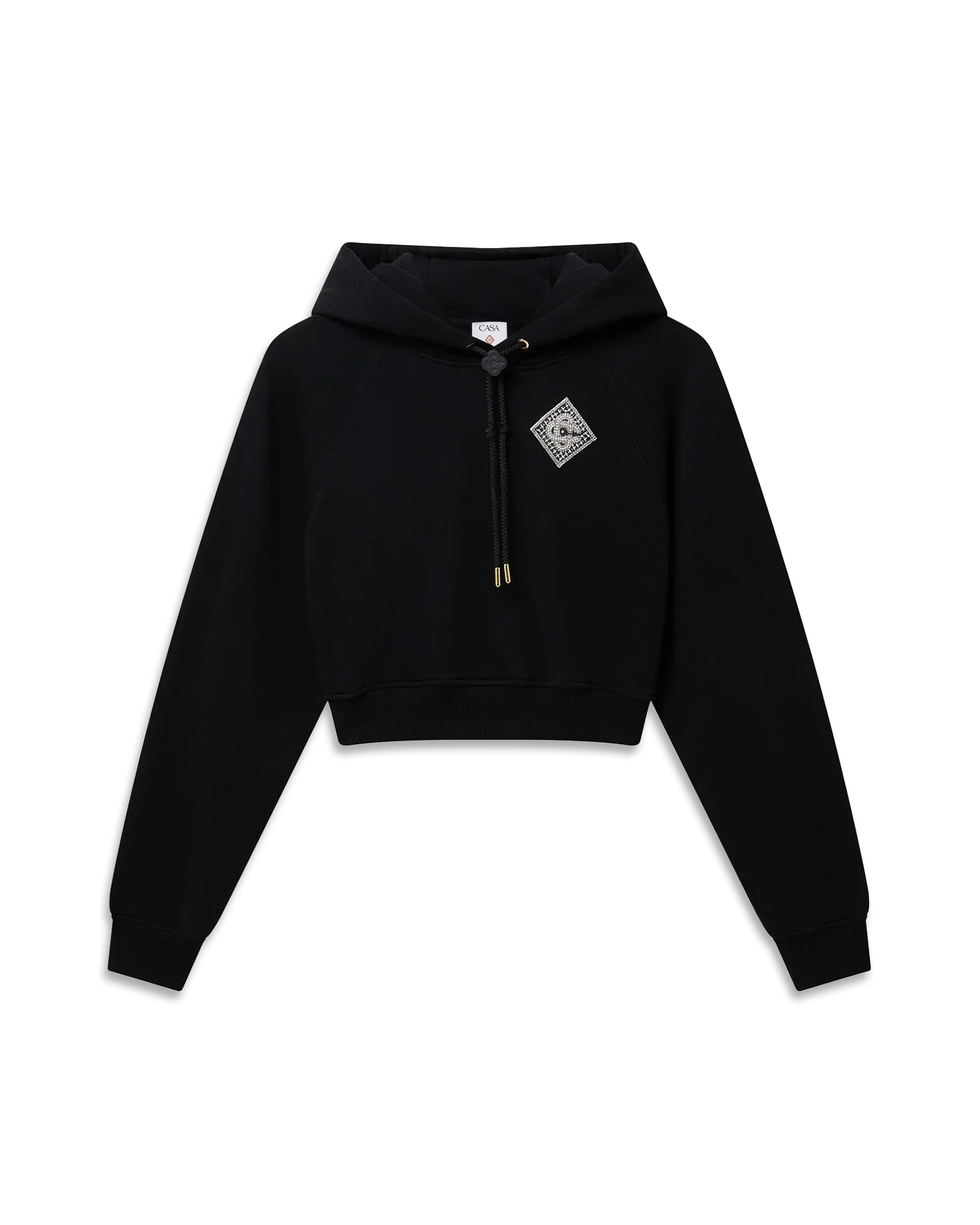 Pearl Diamond Cropped Hooded Sweatshirt | Casablanca Paris | Image 1