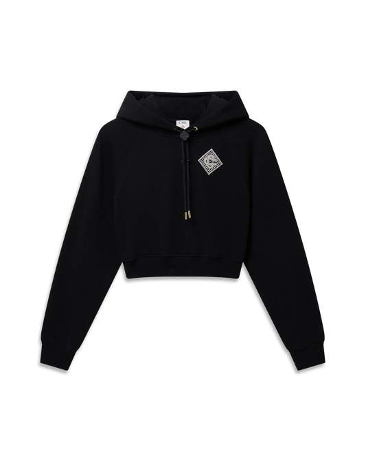 Pearl Diamond Cropped Hooded Sweatshirt | Casablanca Paris | Image 1