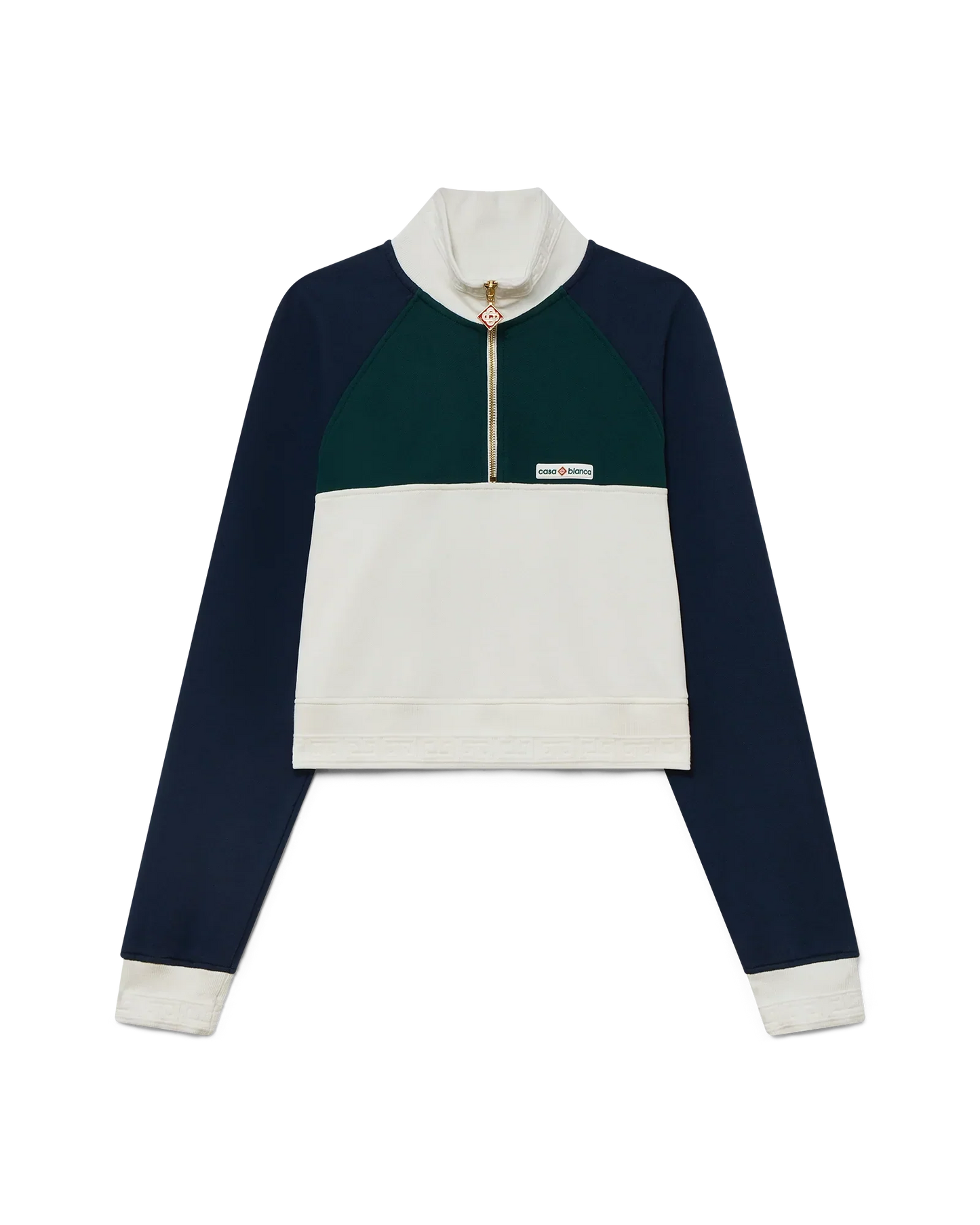 Colourblock Quarter Zip Cropped Sweatshirt | Casablanca Paris | Image 1