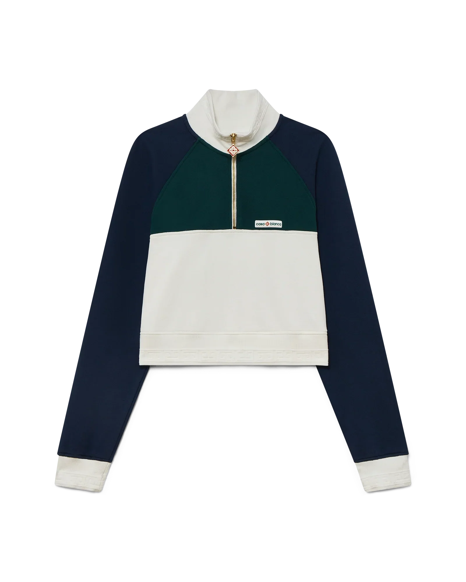 Colourblock Quarter Zip Cropped Sweatshirt | Casablanca Paris | Image 1