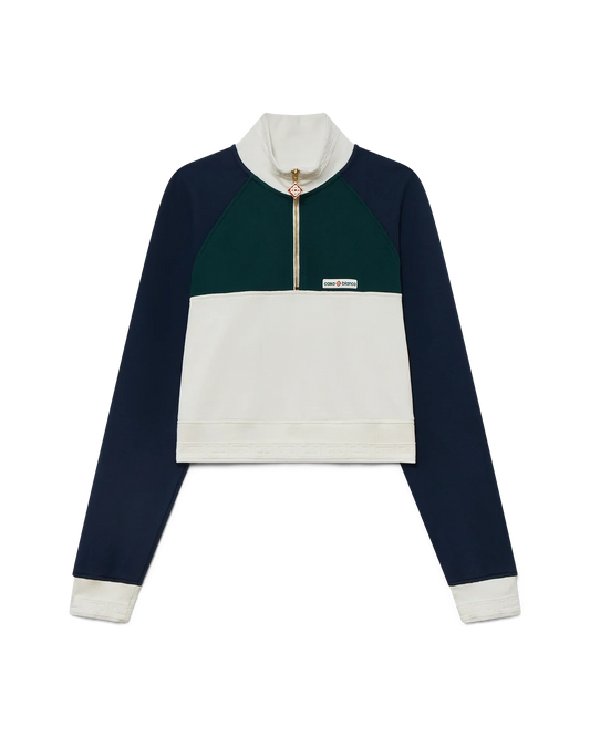 Colourblock Quarter Zip Cropped Sweatshirt | Casablanca Paris | Image 1