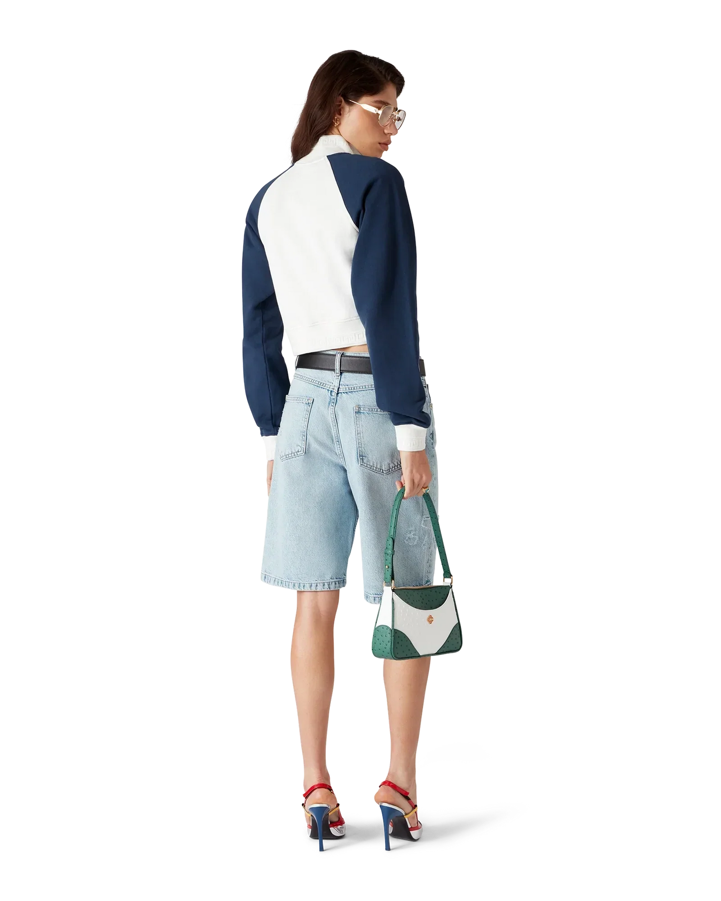 Colourblock Quarter Zip Cropped Sweatshirt | Casablanca Paris | Image 3