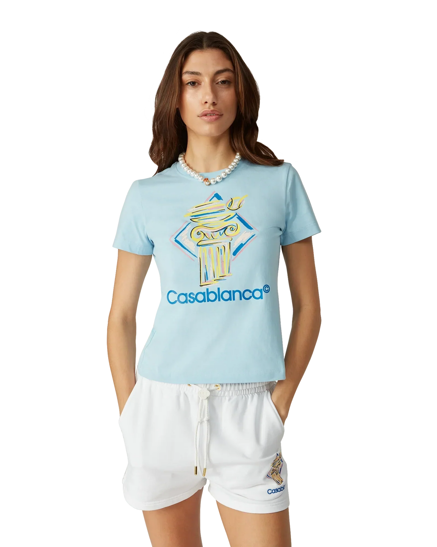 Diamond Column Short Sleeve T-Shirt | Casablanca Paris | Image 4