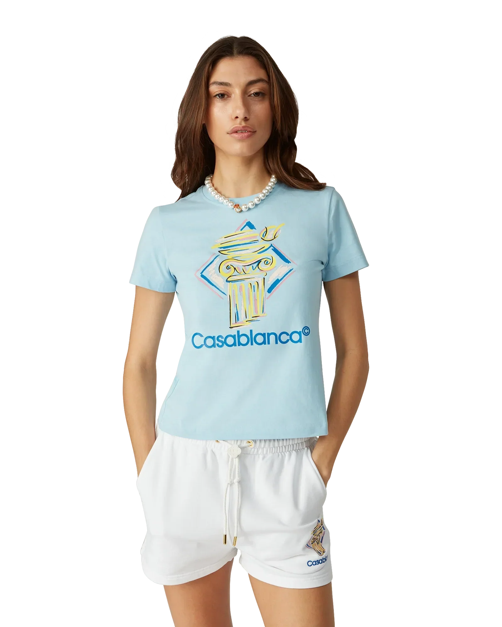 Diamond Column Short Sleeve T-Shirt | Casablanca Paris | Image 4
