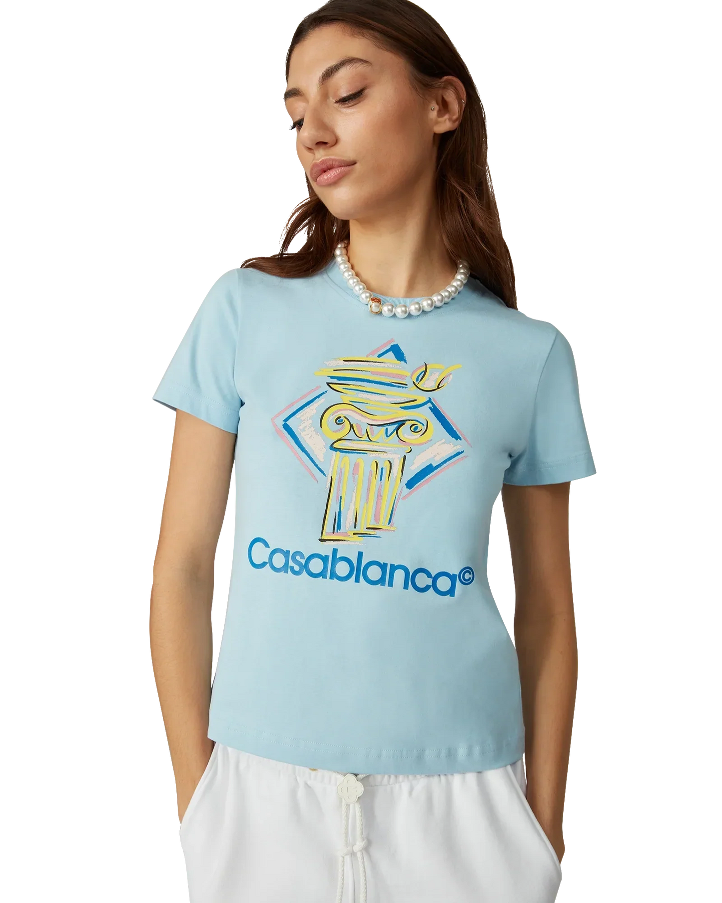 Diamond Column Short Sleeve T-Shirt | Casablanca Paris | Image 5