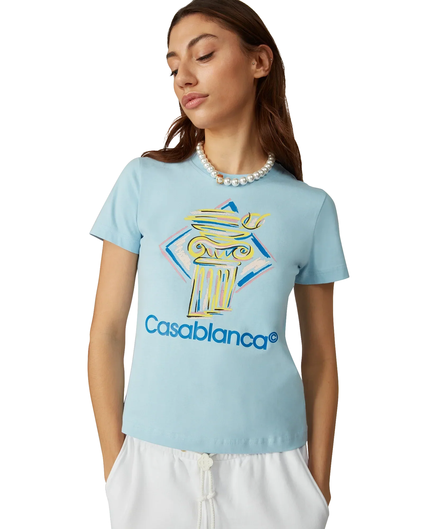 Diamond Column Short Sleeve T-Shirt | Casablanca Paris | Image 5