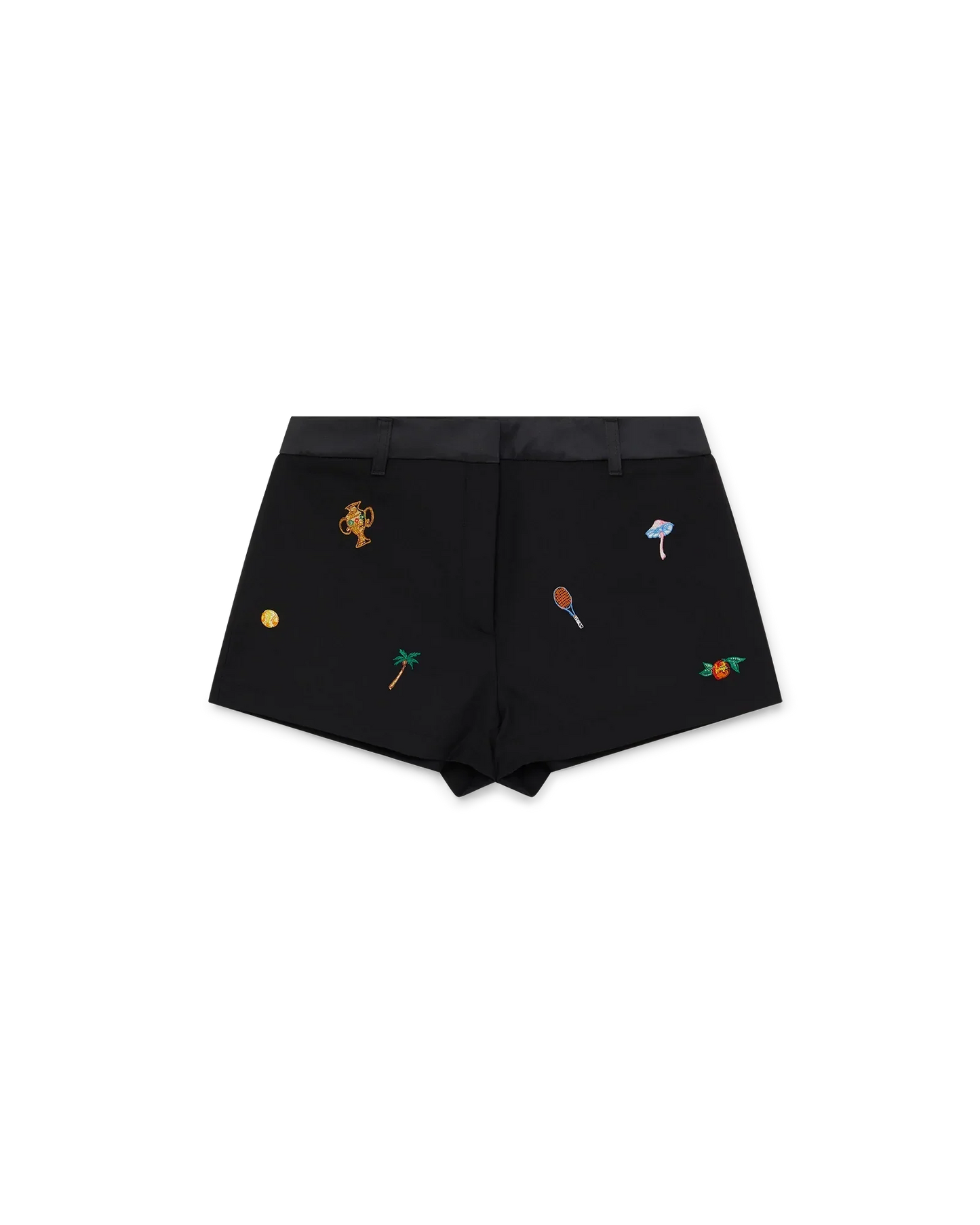 Embroidered Motif Wool Tailored Shorts | Casablanca Paris | Image 1