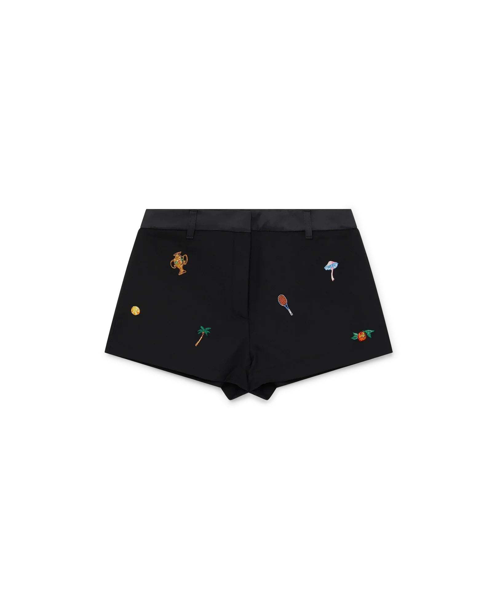 Embroidered Motif Wool Tailored Shorts | Casablanca Paris | Image 1