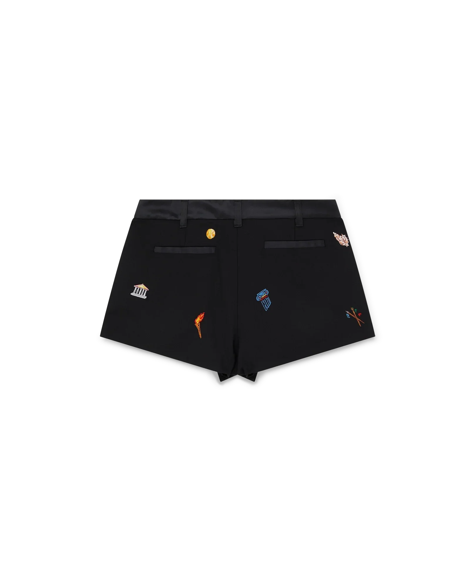 Embroidered Motif Wool Tailored Shorts | Casablanca Paris | Image 2