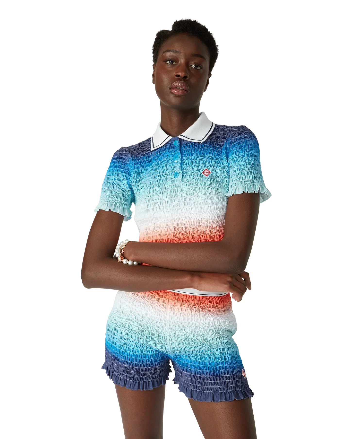 Gradient Cropped Polo Shirt | Casablanca Paris | Image 4