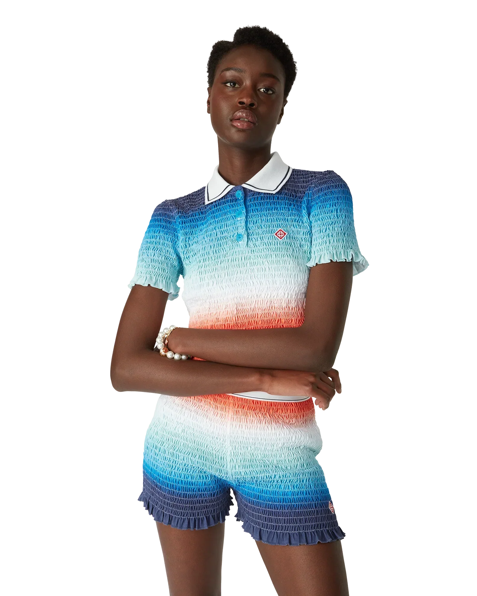Gradient Cropped Polo Shirt | Casablanca Paris | Image 4