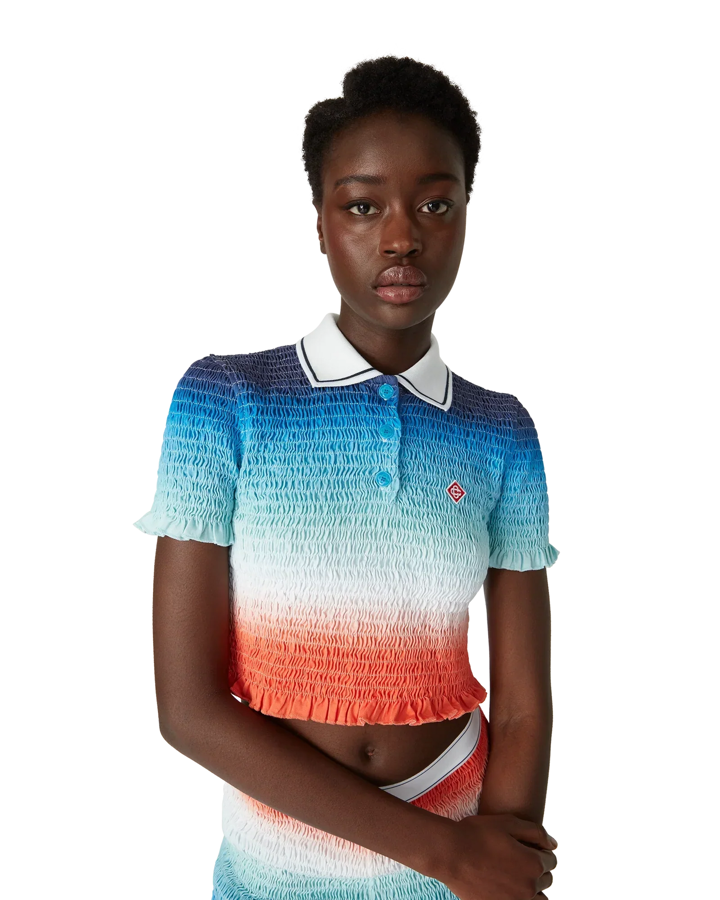 Gradient Cropped Polo Shirt | Casablanca Paris | Image 5