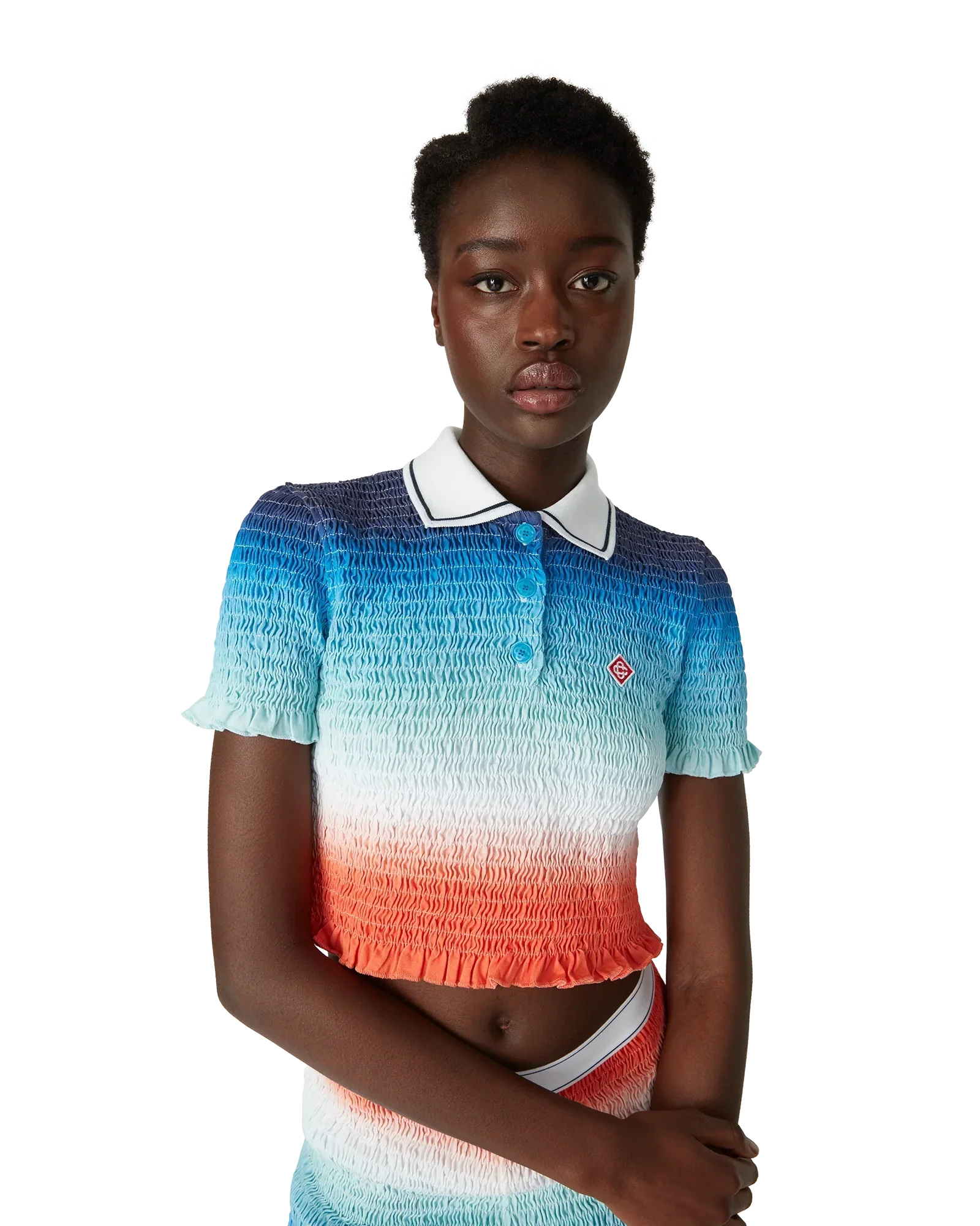 Gradient Cropped Polo Shirt | Casablanca Paris | Image 5