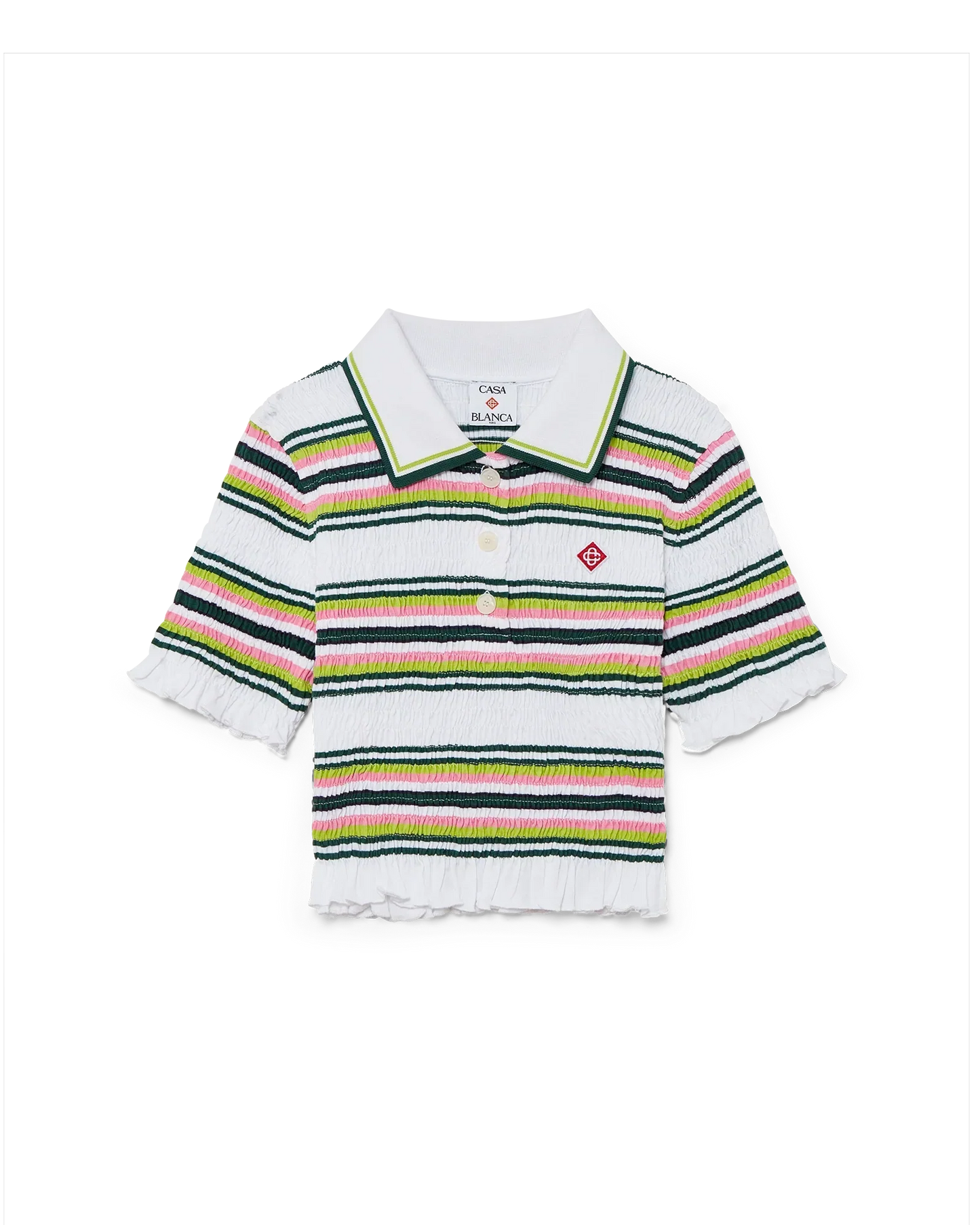 Stripe Cropped Polo Shirt | Casablanca Paris | Image 1
