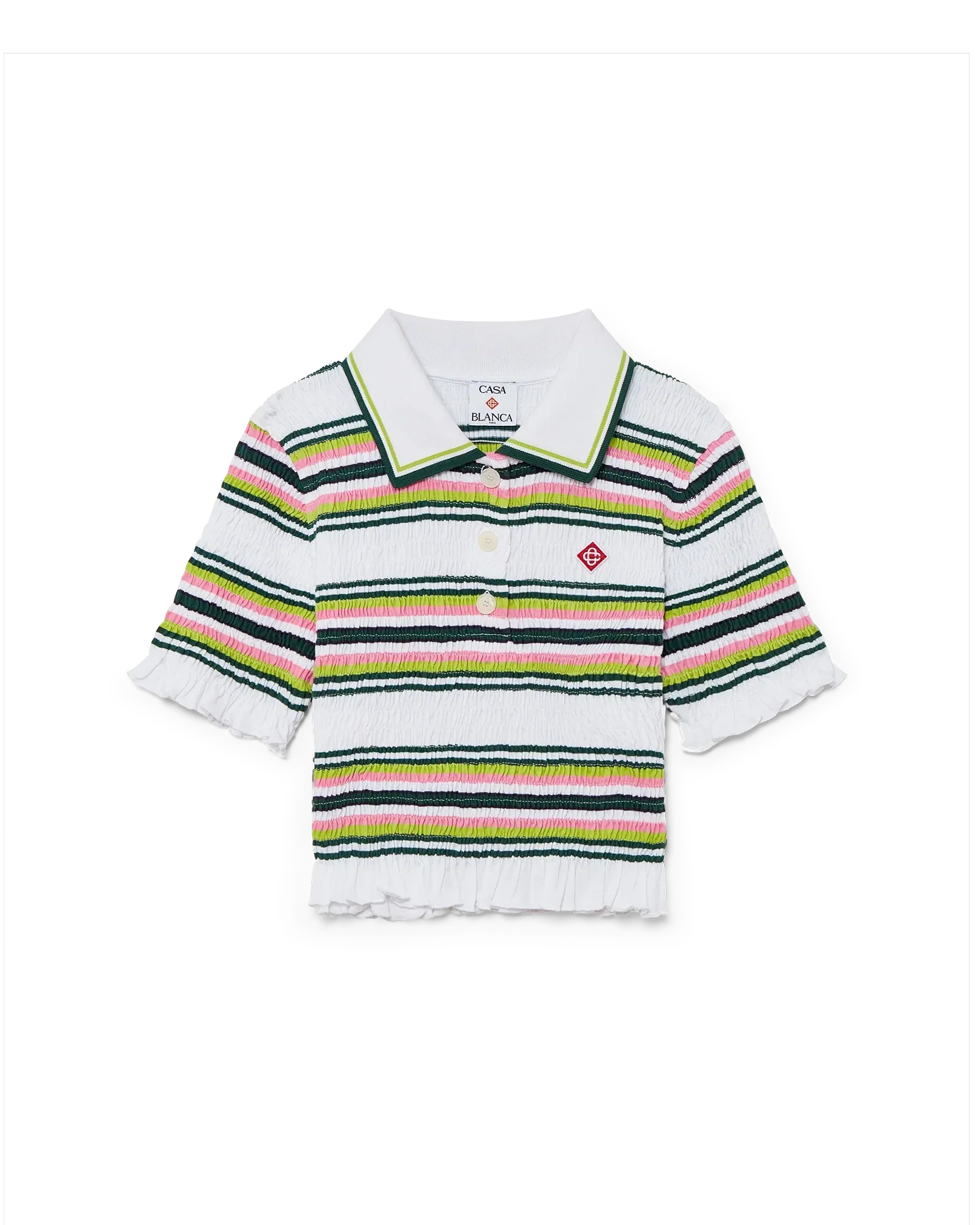 Stripe Cropped Polo Shirt | Casablanca Paris | Image 1