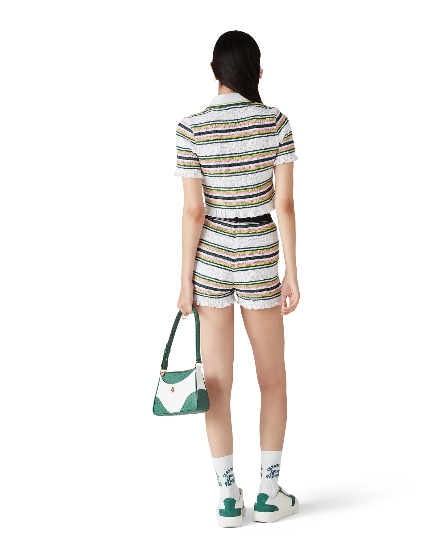Stripe Cropped Polo Shirt | Casablanca Paris | Image 3